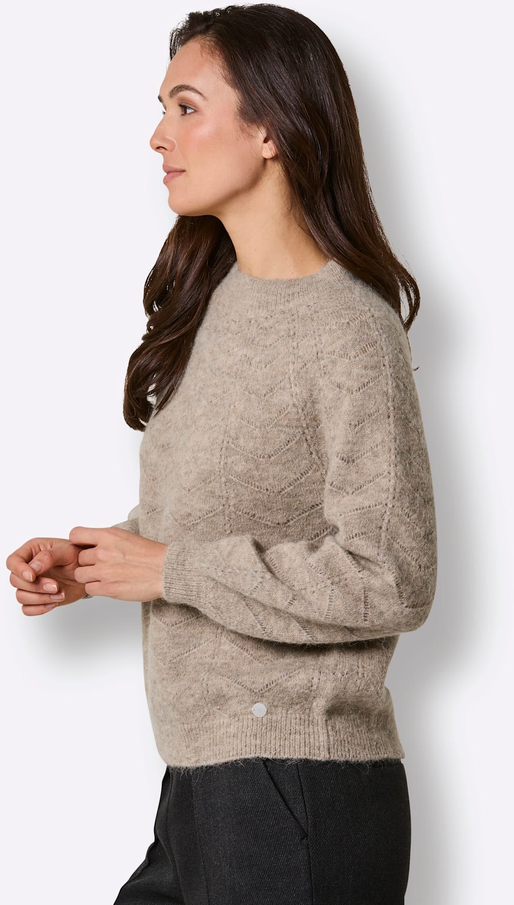 CREATION L PREMIUM Pull ajouré »Alpaka-Woll-Mix-Pullover«