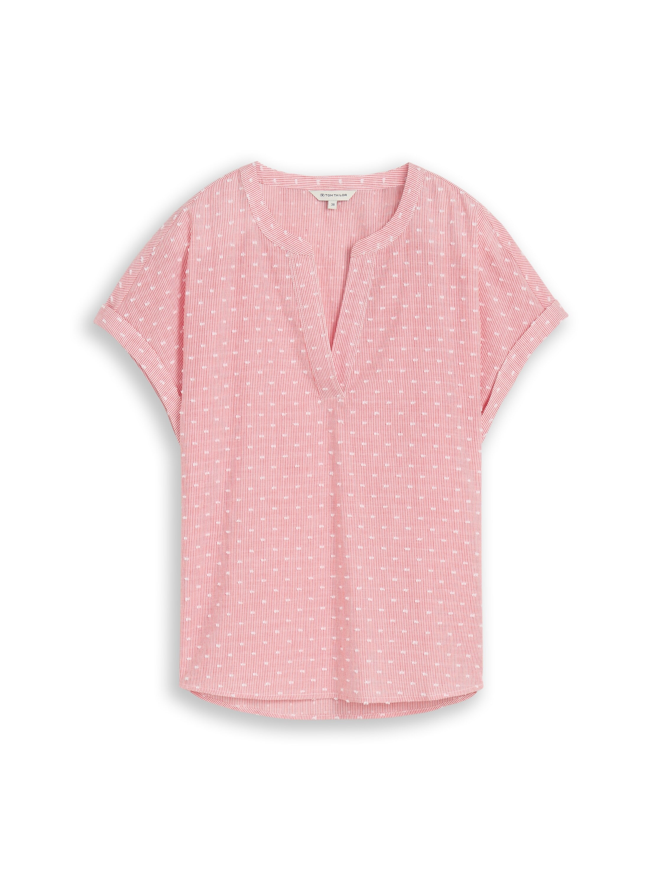 TOM TAILOR Blouse à pression Tunique d'été avec fines rayures et pois