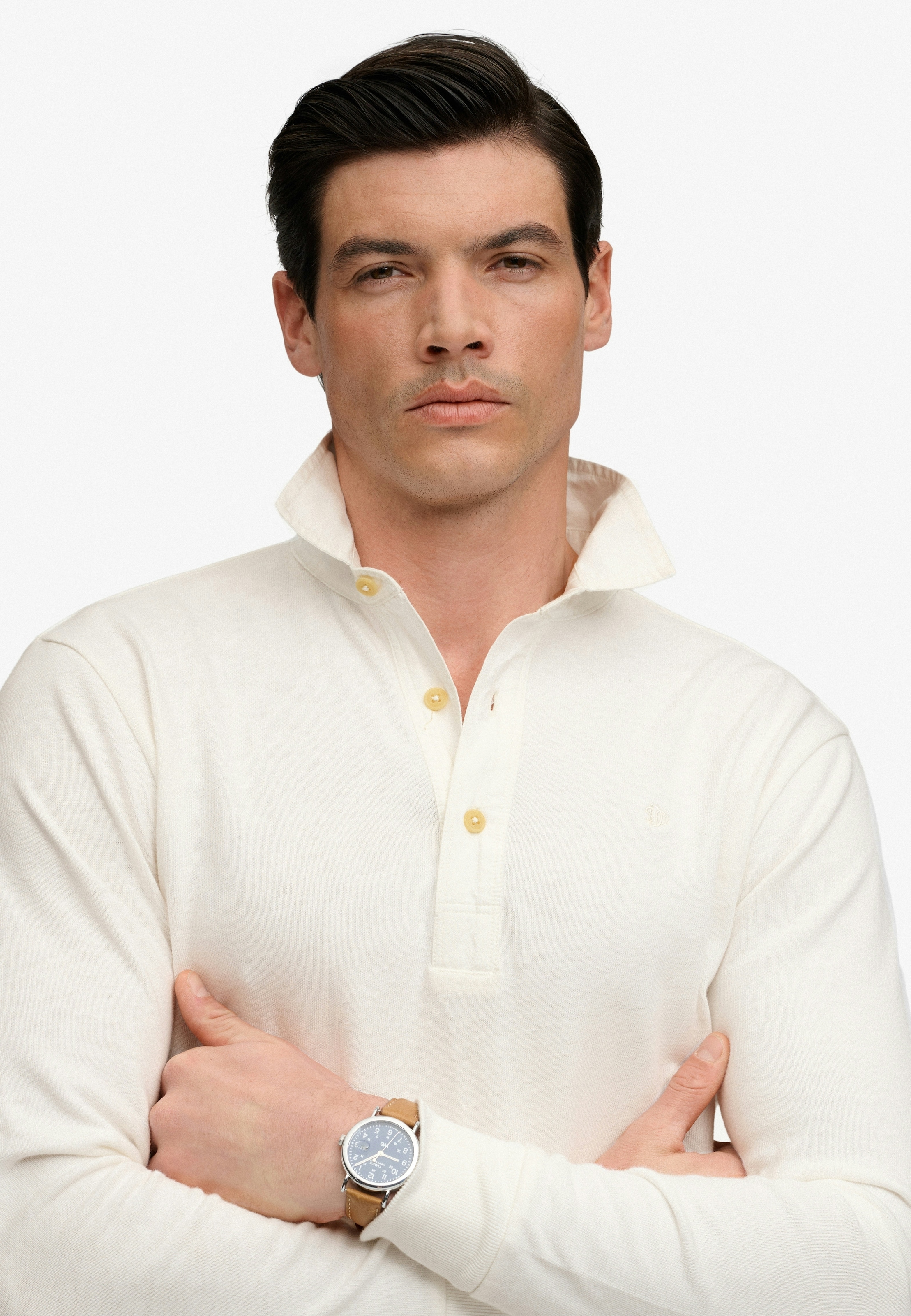 Superdry Polo à manches longues »CLASSIC RUGBY TOP« en coton et jersey simple, coupe décontractée, avec patte de boutonnage courte