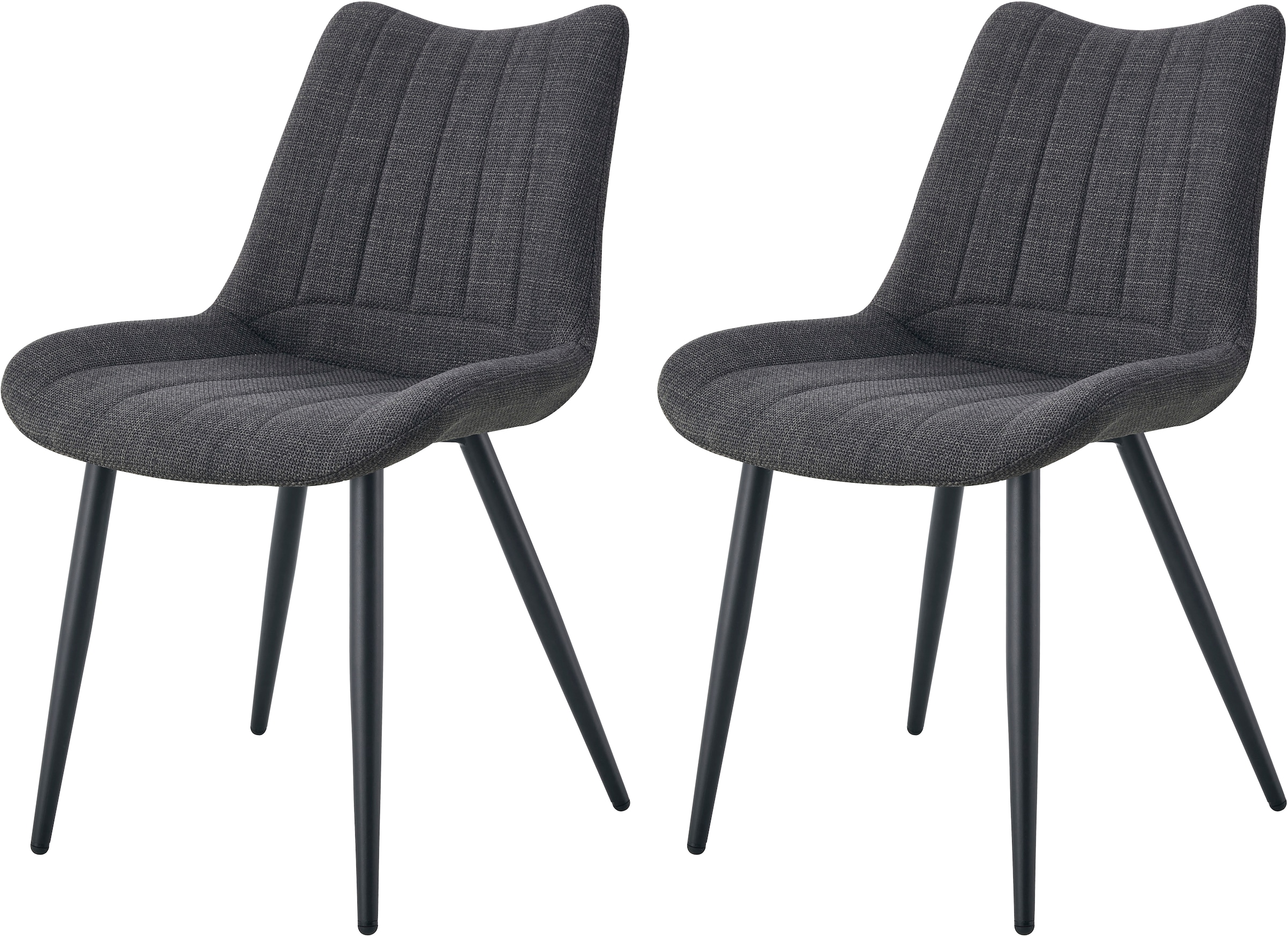 Image of Home affaire Esszimmerstuhl "DAWSON, 2er Set, mit Metallgestell in matt schwarz" (Set) 2 Stk.in verschiedenen Farben, Belsatbarkeit pro Stuhl 120 kg, mit Griffloch