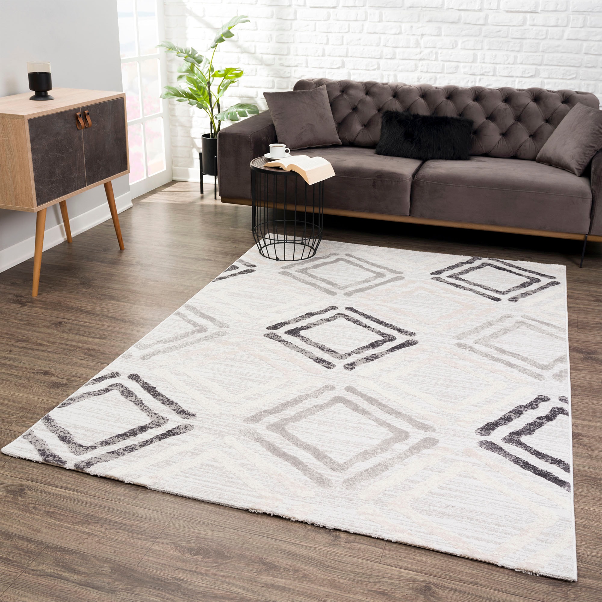 Image of Sanat Teppich "Evra 7005" rechteckig 22 mm Höhe Wohnzimmer, Kurzflor, modern, Läufer
