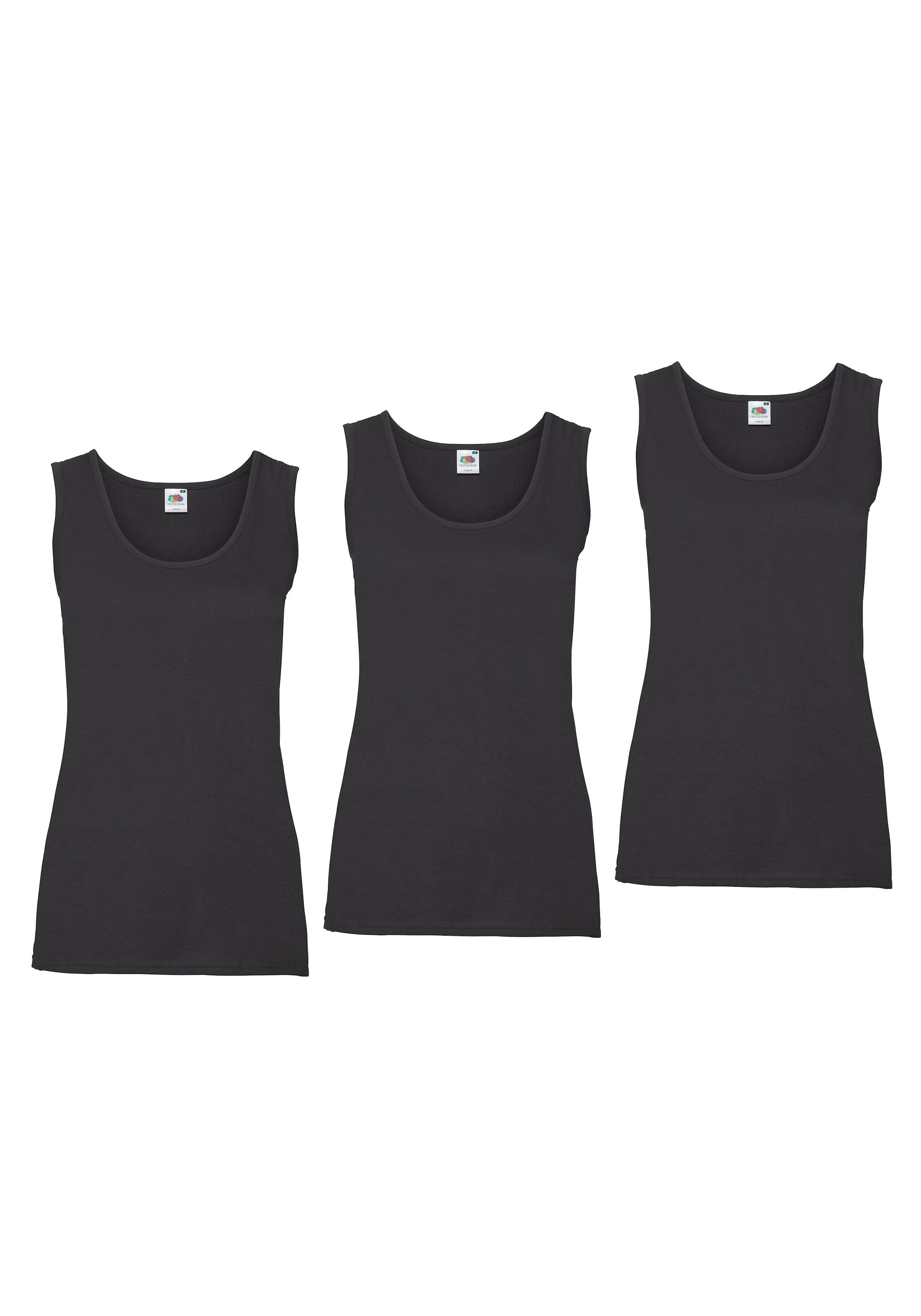 Image of Fruit of the Loom Tanktop Packung, 3 Stk. aus reiner Baumwolle, Rundhals