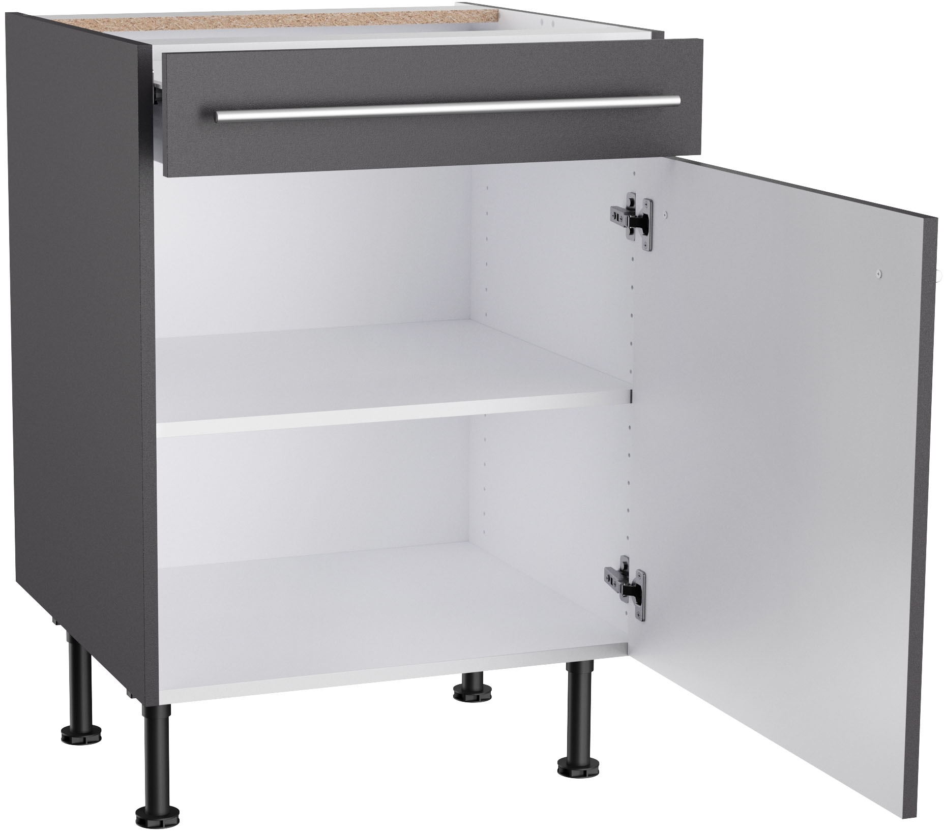 KOCHSTATION Unterschrank »KS-Bern2«, Breite 60 cm, 1 Tür, 1 Schubkasten, 1 Einlegeboden