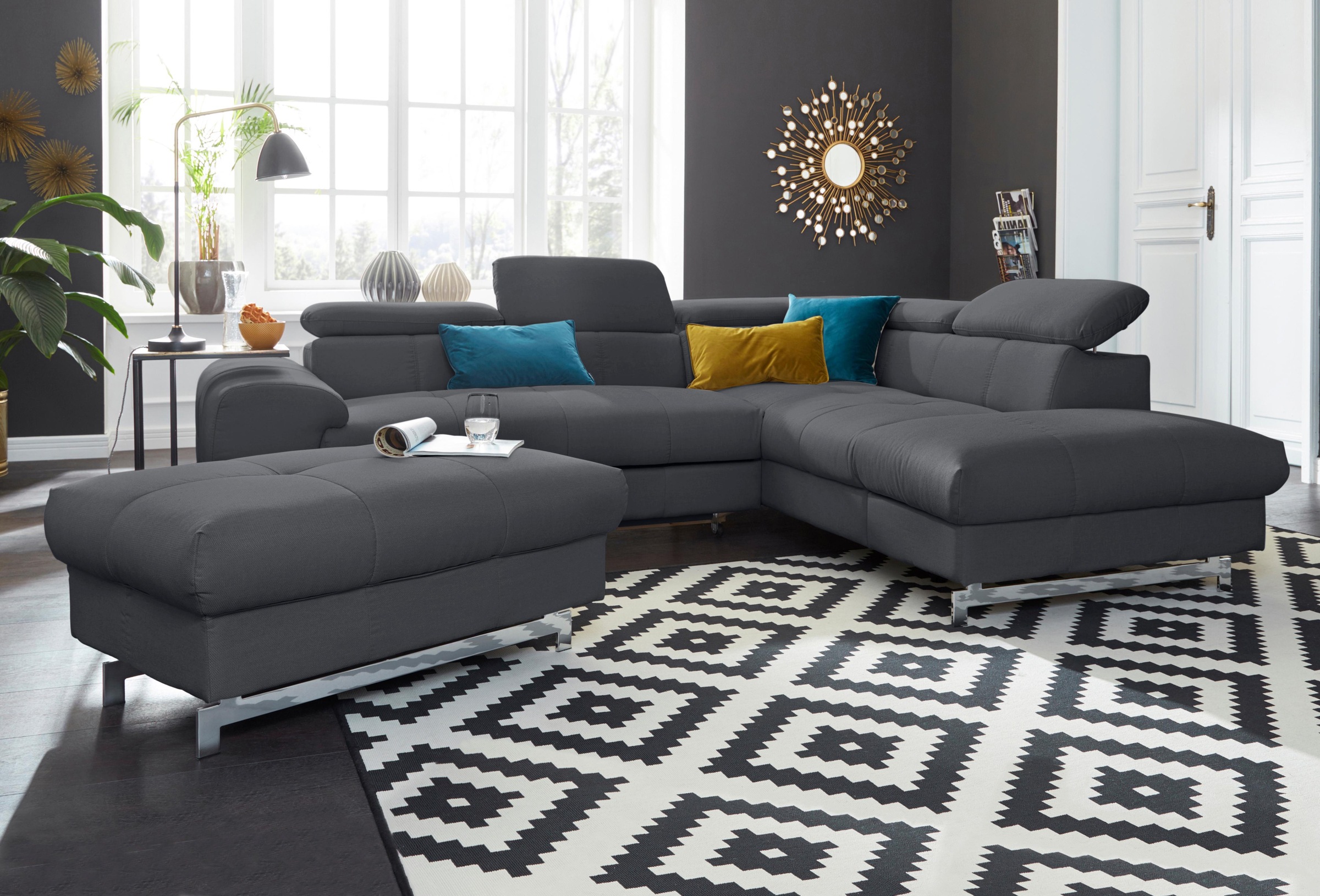 COTTA Ecksofa »Chef L-Form«, mit Kopfteilverstellung, wahlweise mit Bettfunktion & Bettkasten