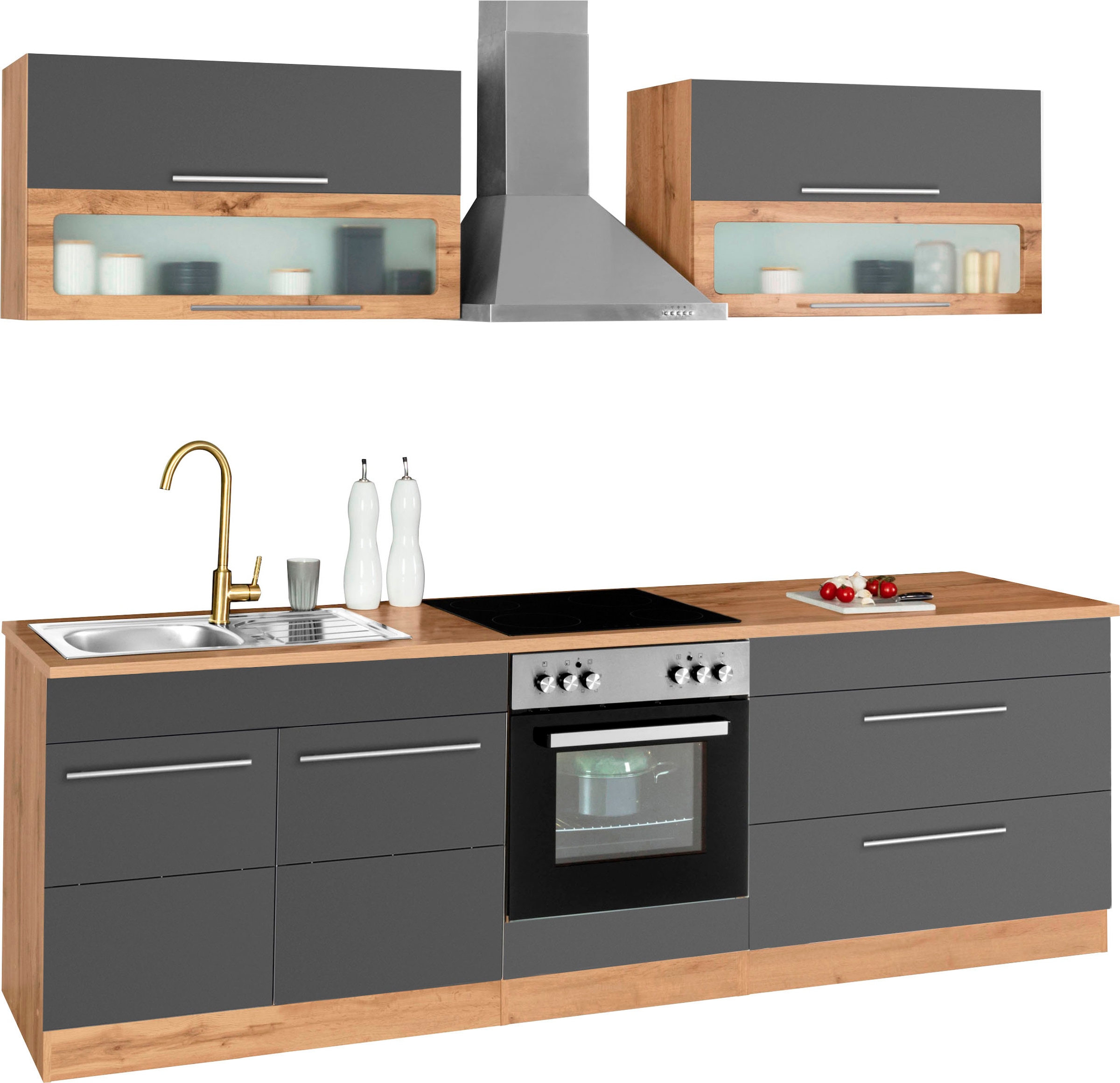 KOCHSTATION Kitchenette »KS-Wien« largeur 260 cm, option appareils électroménagers