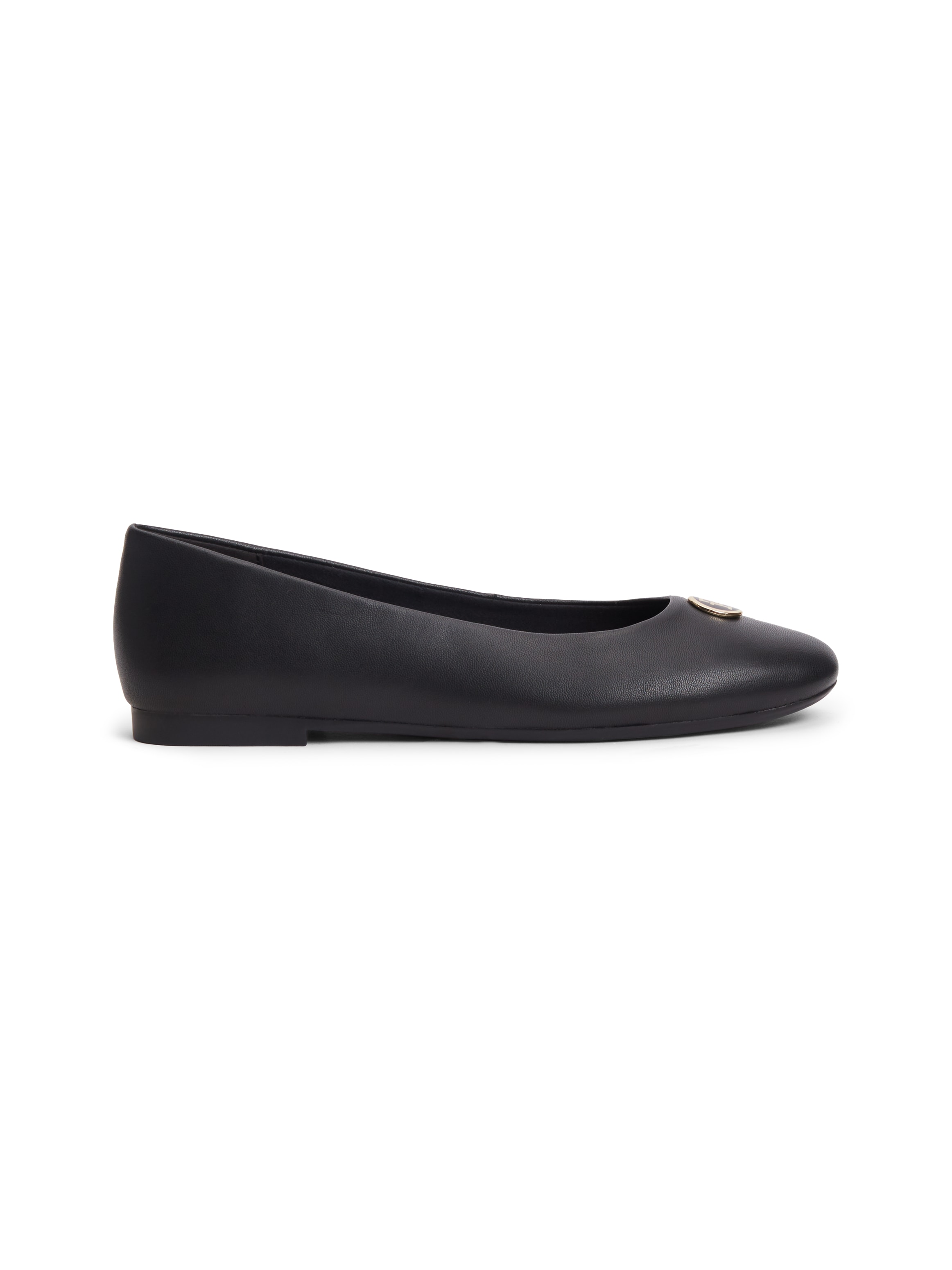 Tommy Hilfiger Ballerina »TH PLATE LEATHER BALLERINA«  Schlupfschuh, Businessschuh mit edlem Schmuckelement - schmale Form