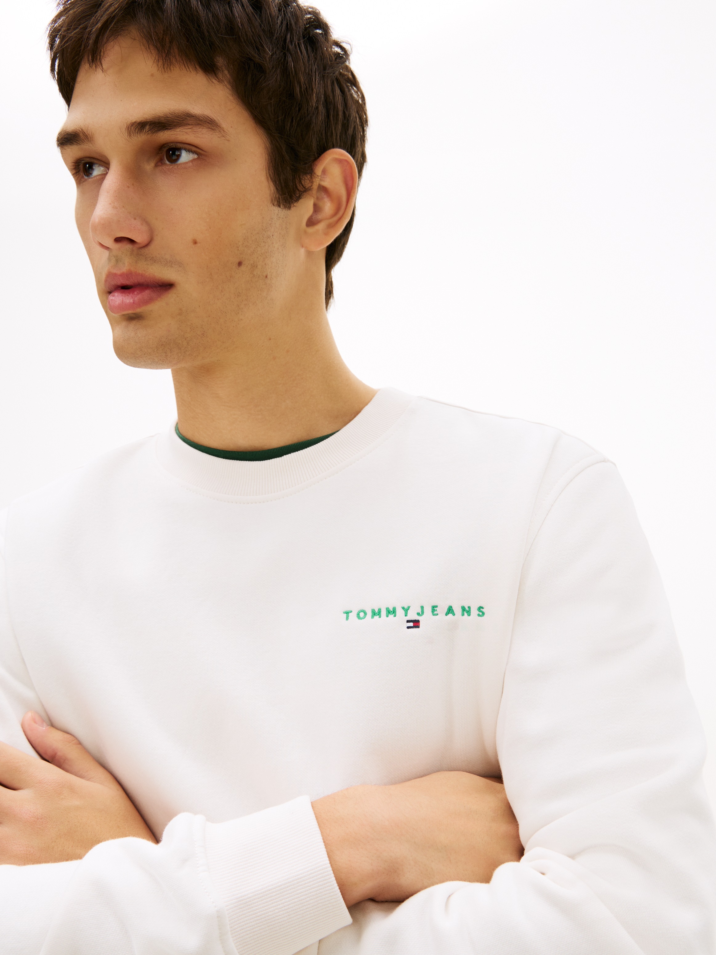Tommy Jeans Sweatshirt »TJM REG LINEAR CREW EXT«, mit Logostickerei
