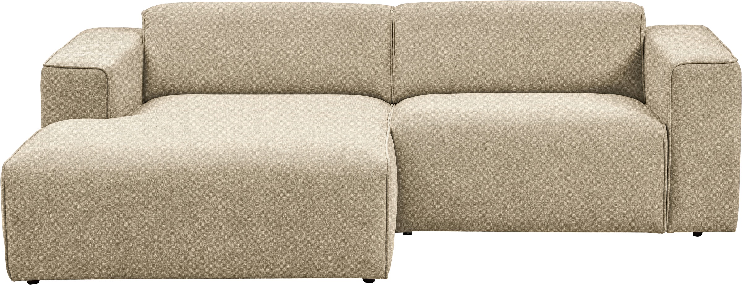 Home affaire Canapé d'angle »Noord mit Kedernaht, Breite 234 cm, L-Form« Cord, Struktur, Webstoff, mit Wellenunterfederung, Massivholzrahmen