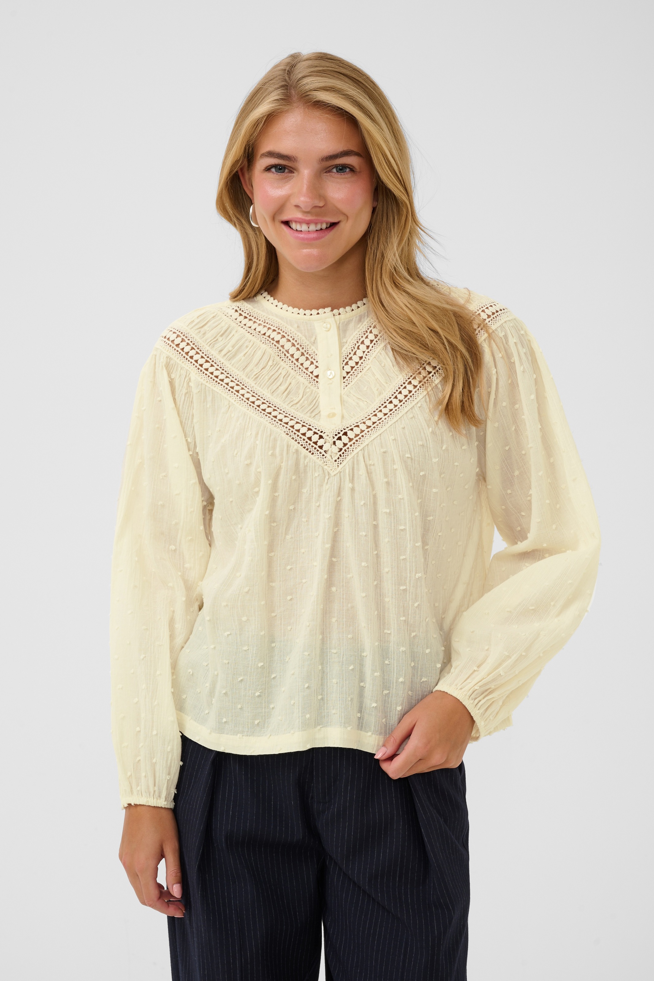 Image of Saint Tropez Langarmbluse "TuttiSZ Blouse" Baumwolle, A-shape