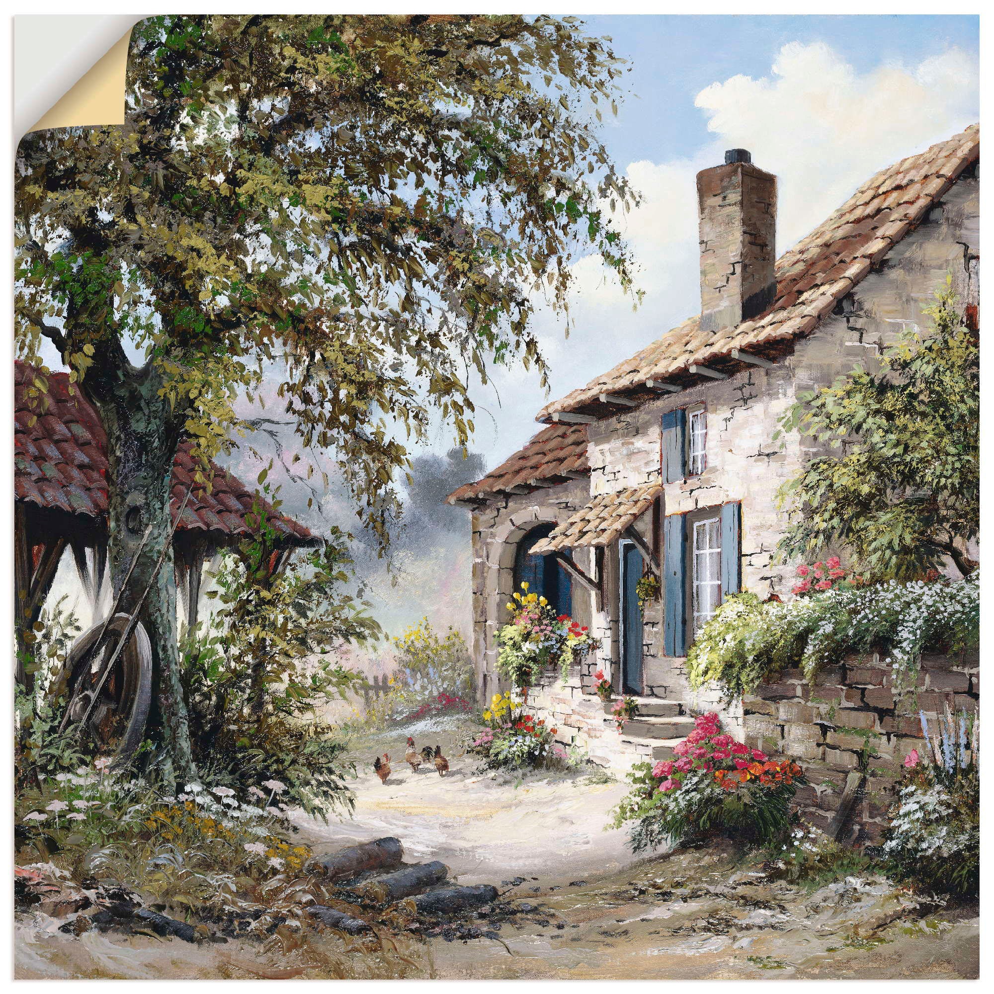 Image of Artland Wandbild »Opa's Haus«, Garten, (1 St.), in vielen Grössen & Produktarten -Leinwandbild, Poster, Wandaufkleber / Wandtattoo auch für Badezimmer geeignet bei Ackermann Versand Schweiz