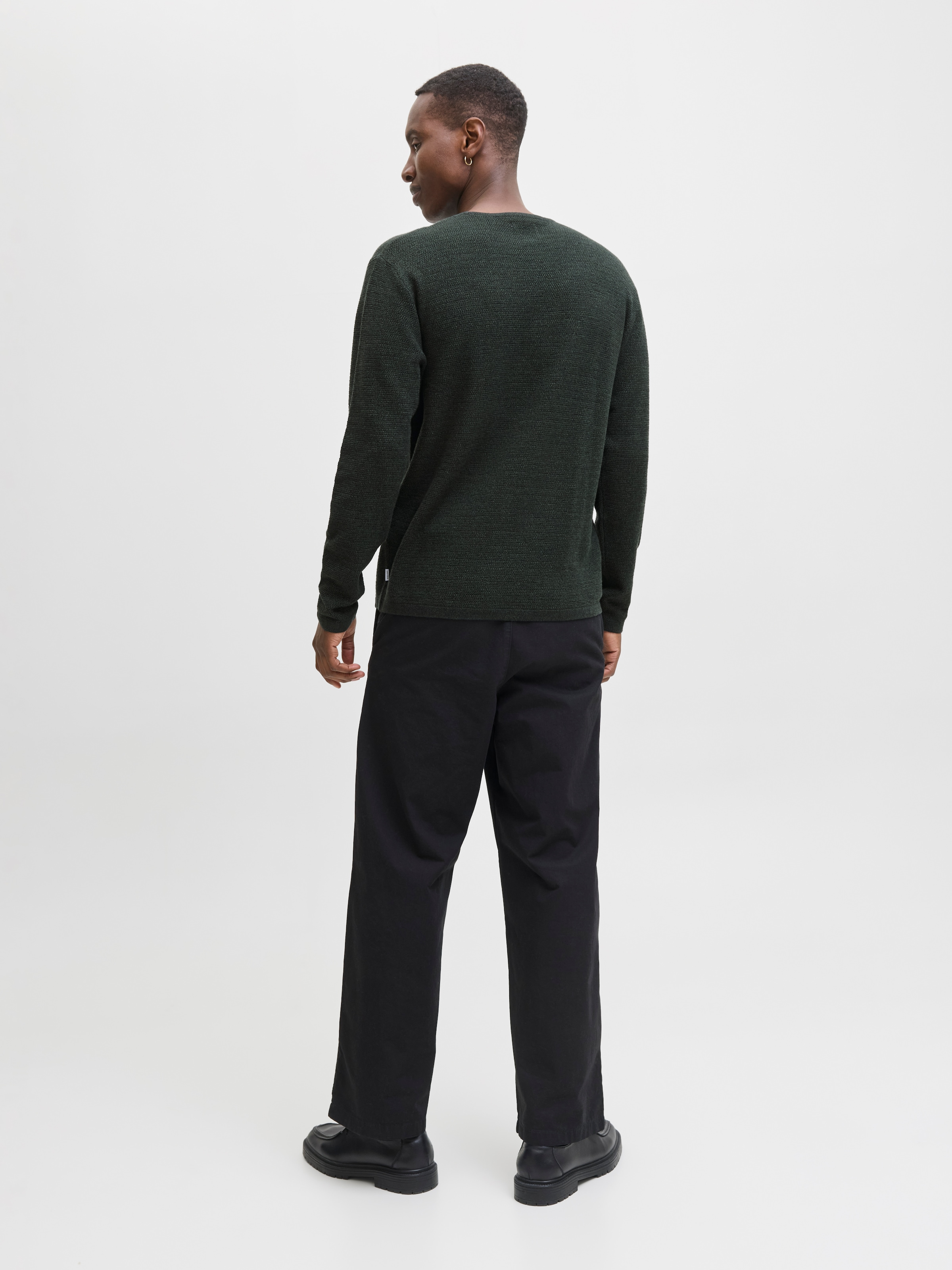 Jack & Jones Pull à col rond »JJEGEORGE KNIT CREW NECK NOOS« mit Strick Optik