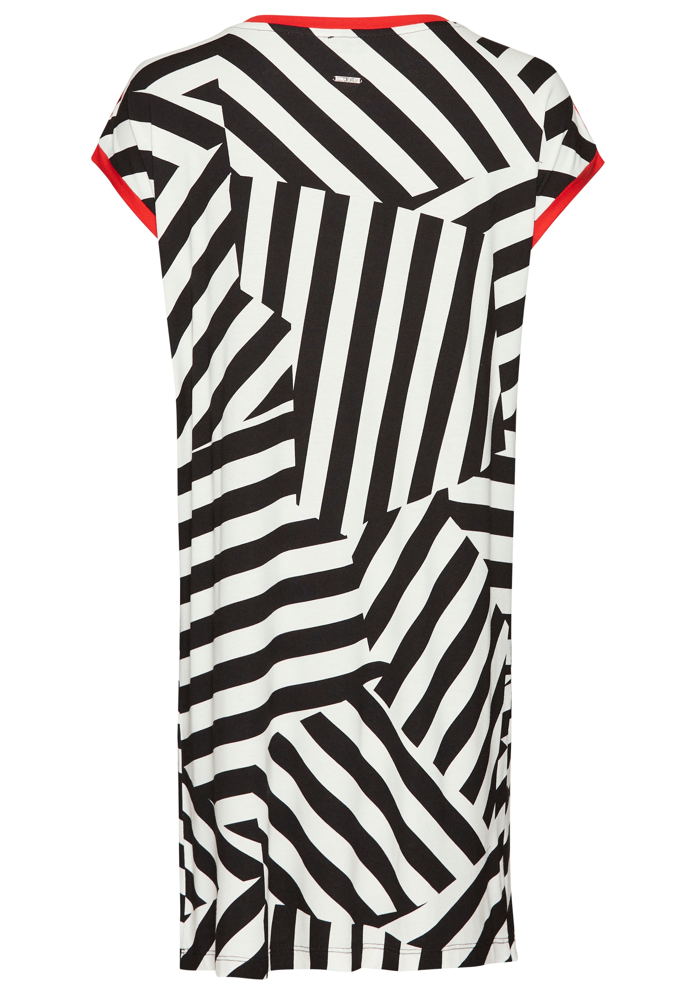 Laura Scott Sommerkleid, mit Streifen-Muster & Konstrast, Jerseykleid