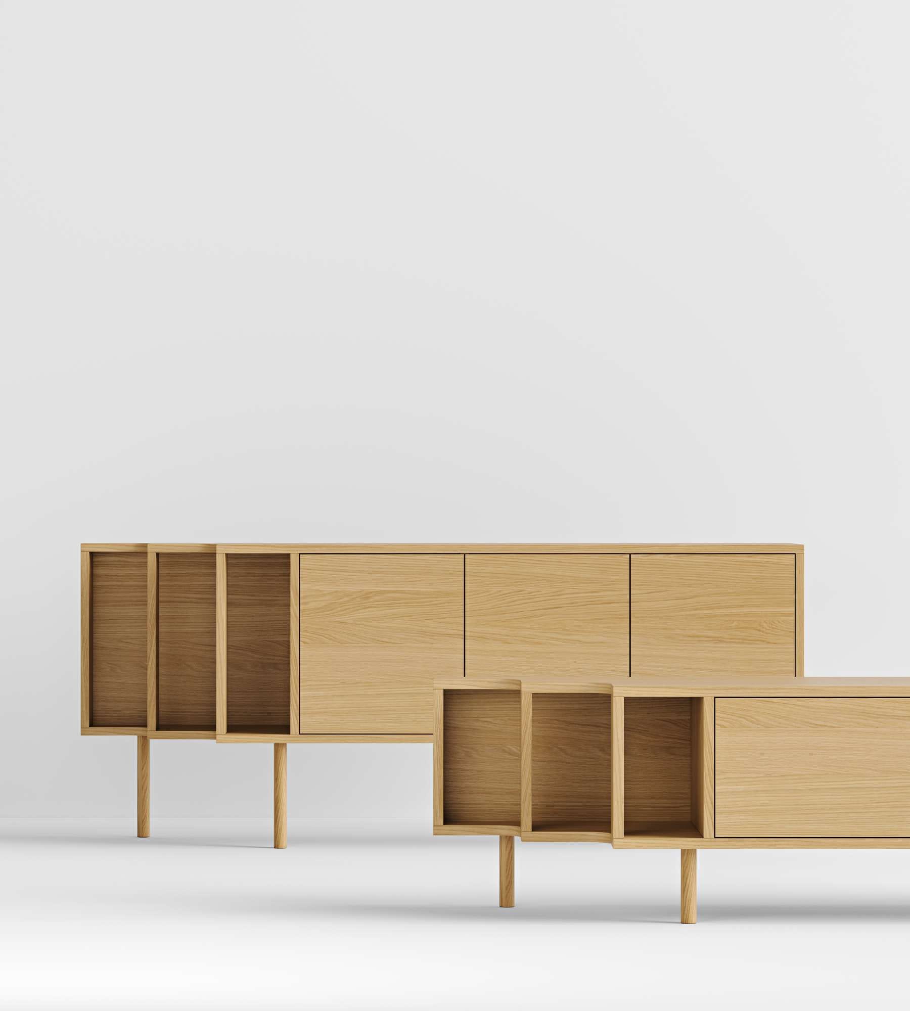 Woodman Sideboard »Shift«, mit Echtholzfurnier aus Eiche, Breite 189 cm, mit Push-to-Open