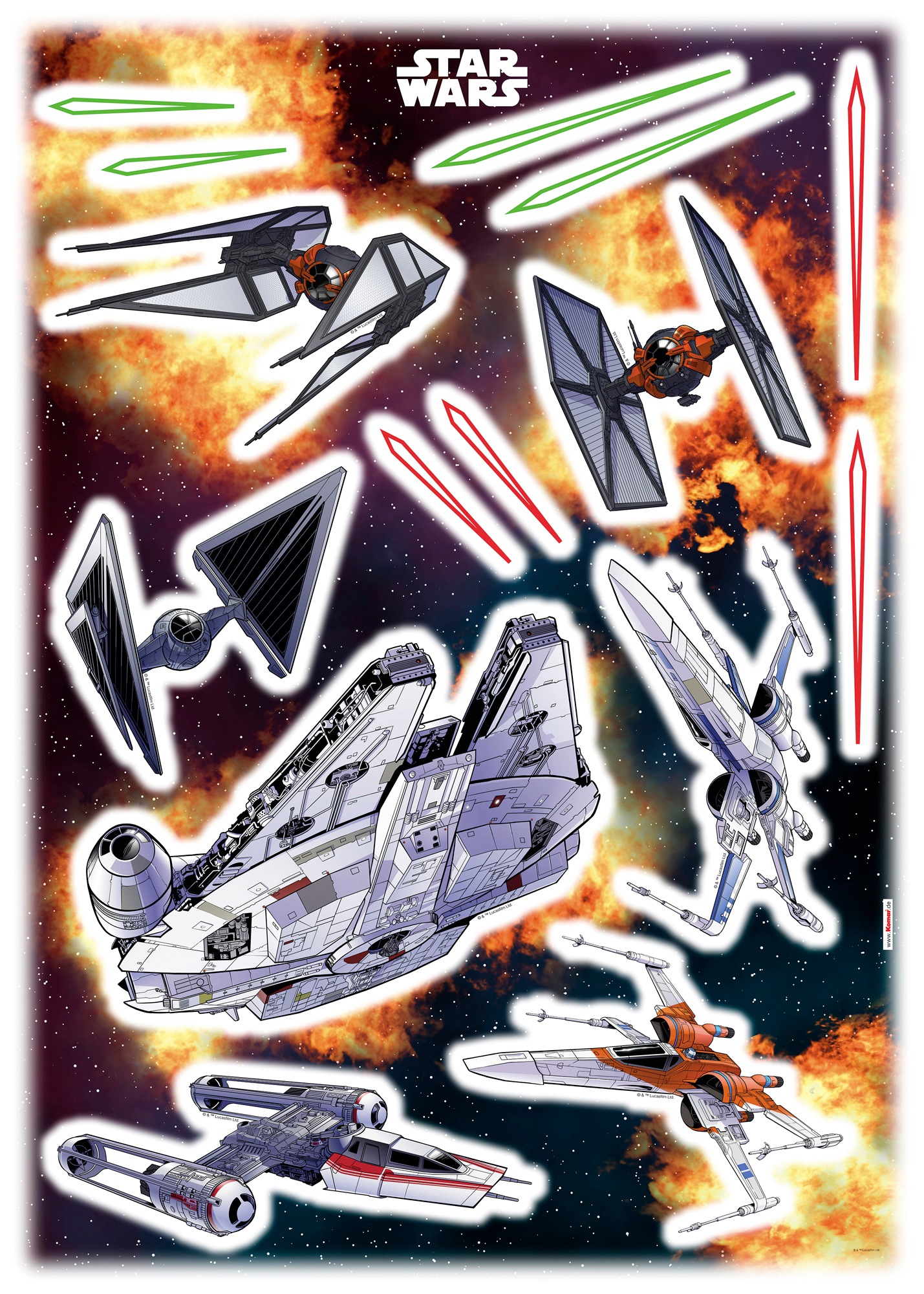 Image of Komar Wandtattoo »Start Wars Spaceship«, (15 St.), selbstklebend, rückstandslos abziehbar bei Ackermann Versand Schweiz