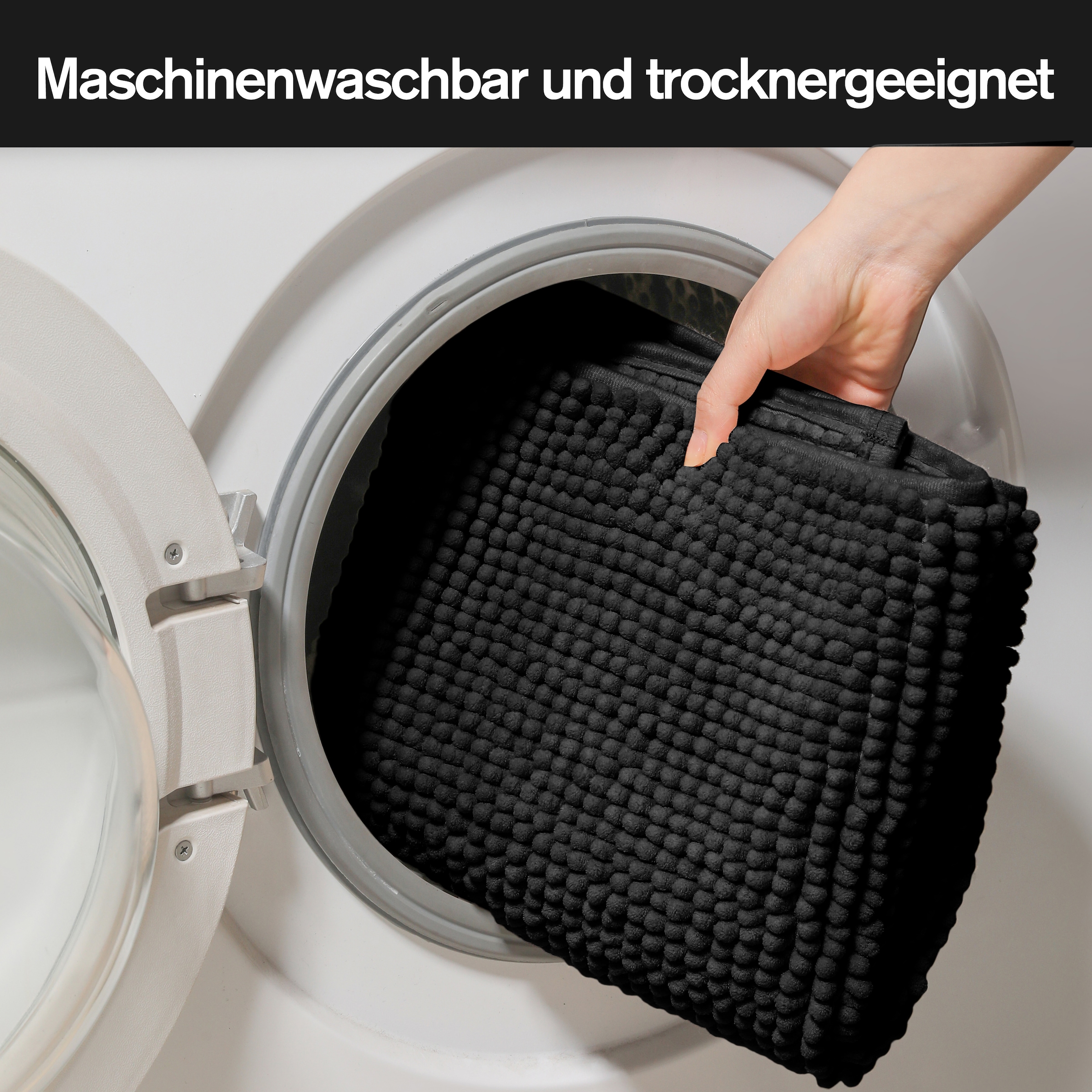 my home Tapis de bain »Vanessa Chenille, Badvorleger, Badezimmer Teppich, Duschvorleger« Höhe 15 mm Uni Farben, besonders weich