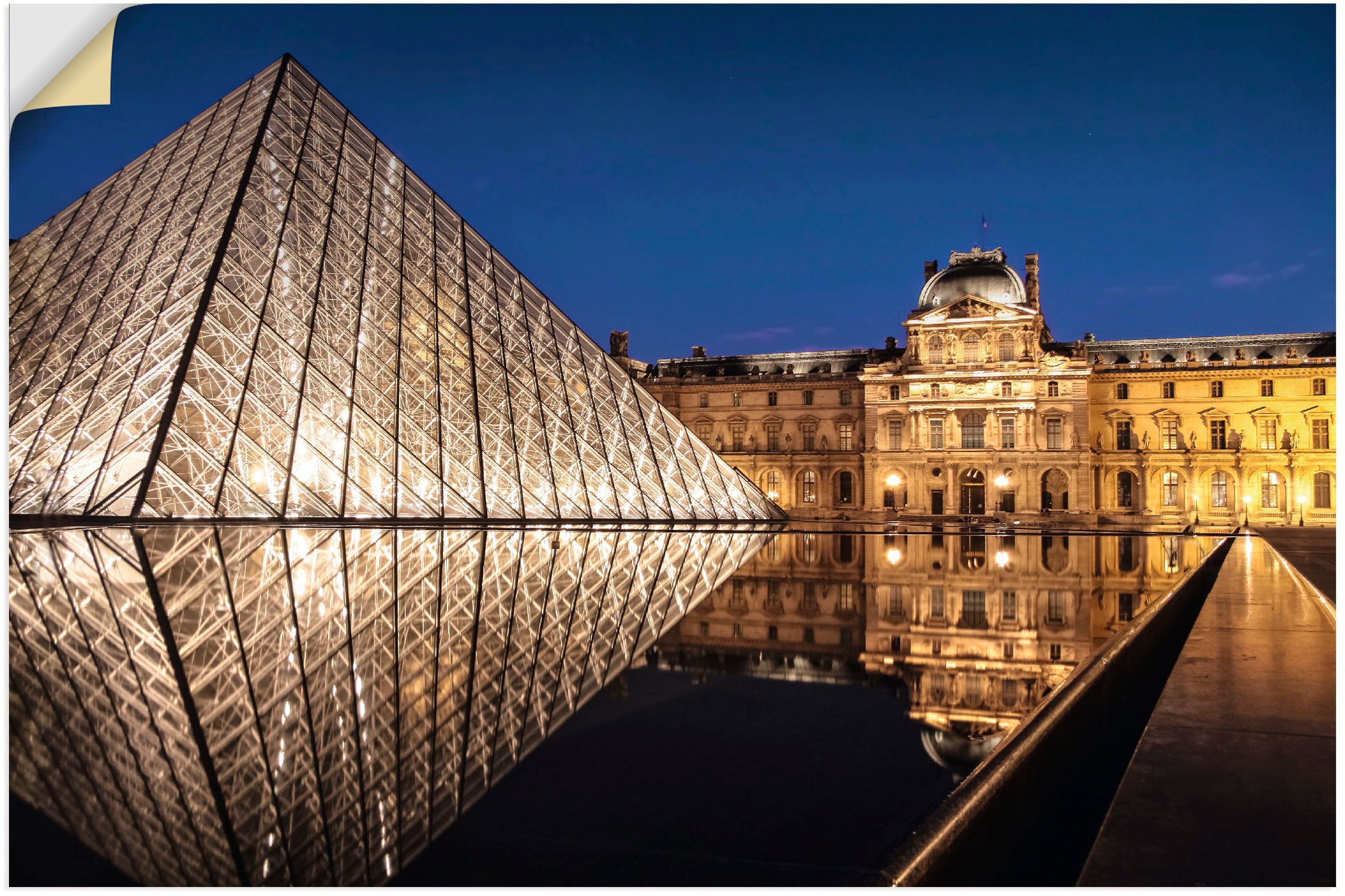 Image of Artland Wandbild »Glaspyramide Musée du Louvre, Paris«, Gebäude, (1 St.), in vielen Grössen & Produktarten - Alubild / Outdoorbild für den Aussenbereich, Leinwandbild, Poster, Wandaufkleber / Wandtattoo auch für Badezimmer geeignet bei Ackermann Versand S