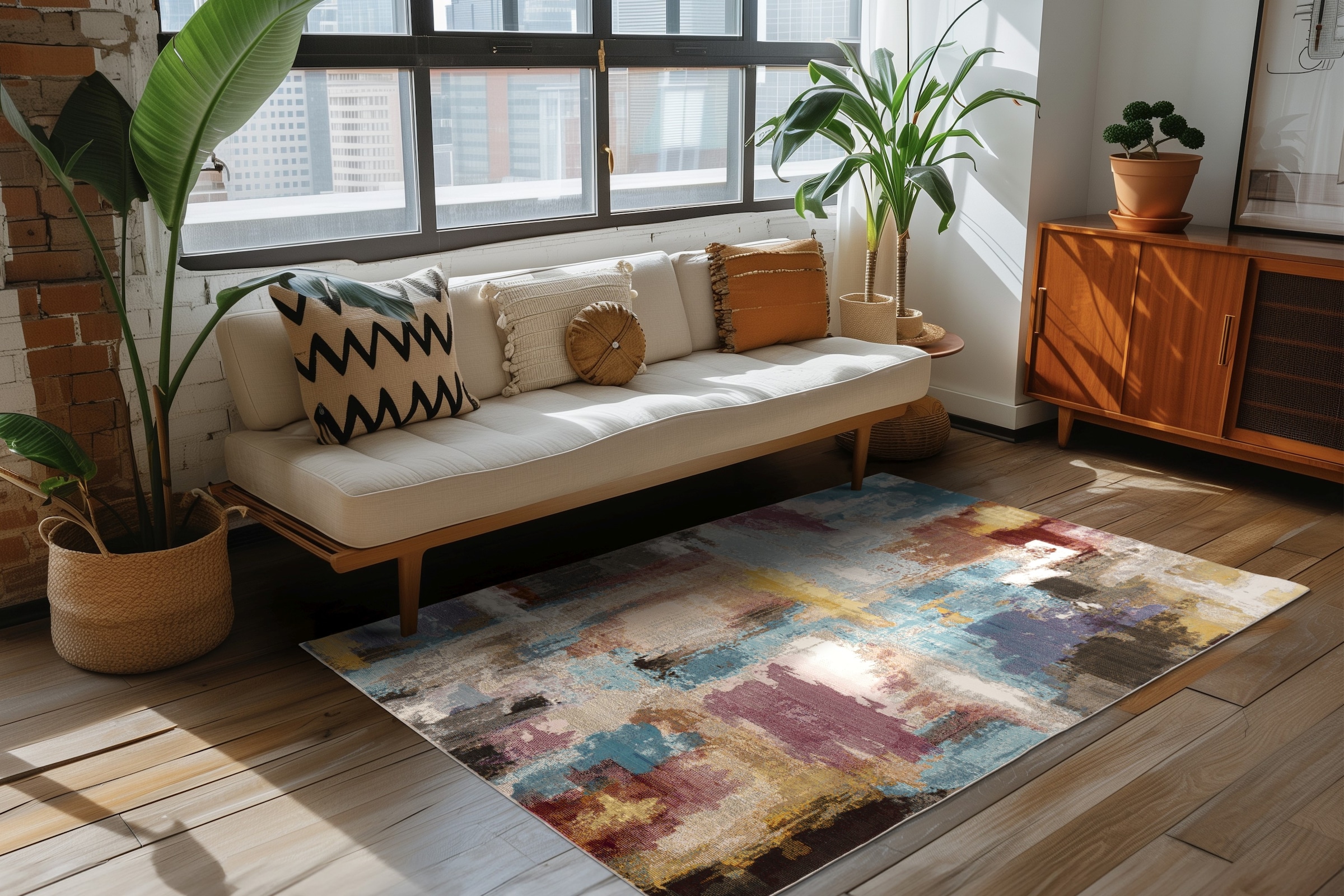 Kayoom Tapis »Blazing Star« Rectangulaire 10 mm Höhe abstrakter Kurzflor, Wohnzimmer