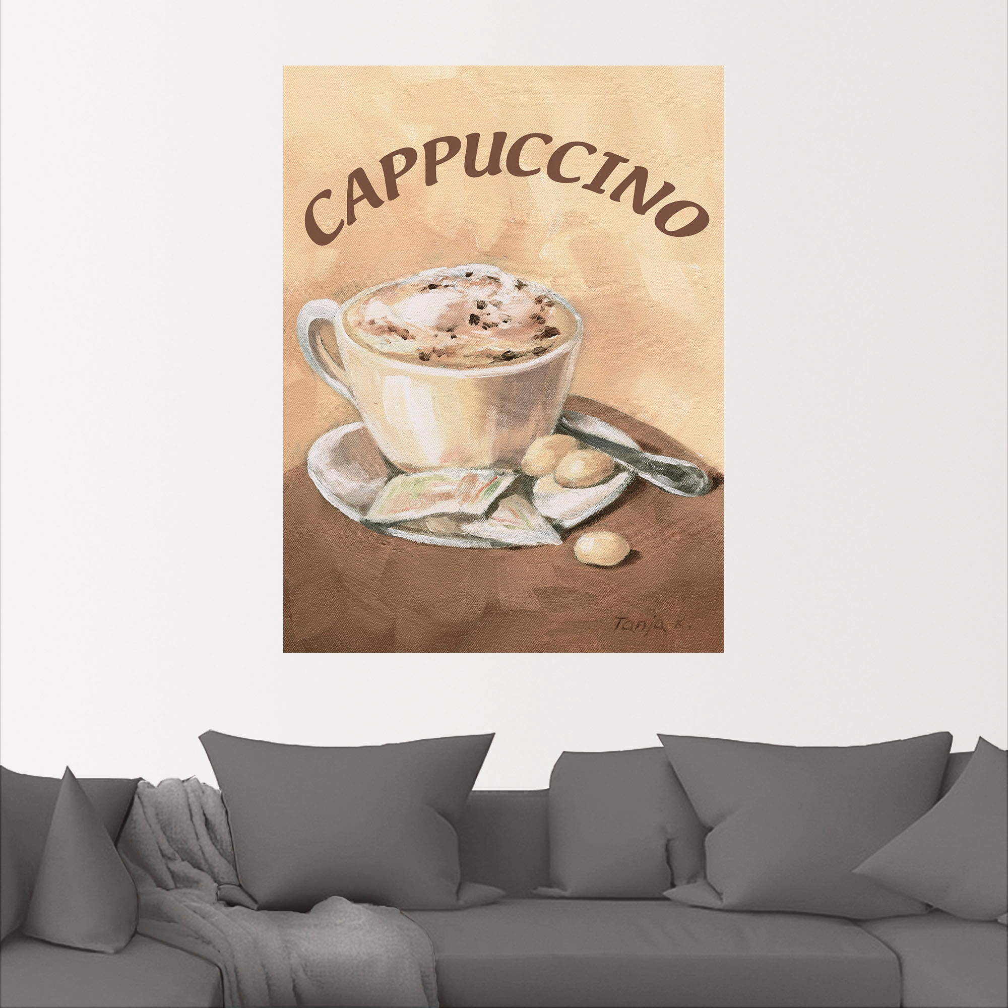 Artland Wandbild »Tasse Cappuccino«, Getränke, (1 St.), als Leinwandbild, Poster, Wandaufkleber in verschied. Grössen