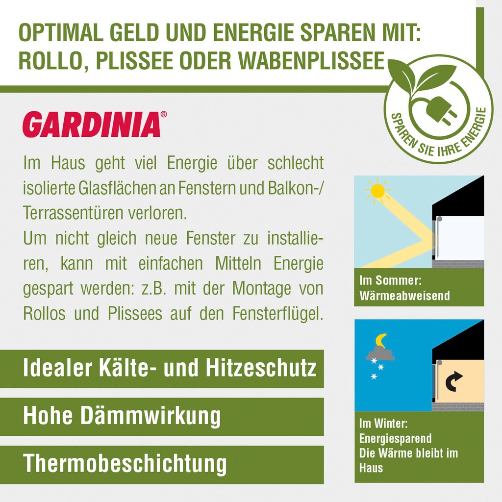 GARDINIA Seitenzugrollo »EASYFIX Rollo Thermo ENERGIESPAREND«, verdunkelnd, energiesparend, ohne Bohren