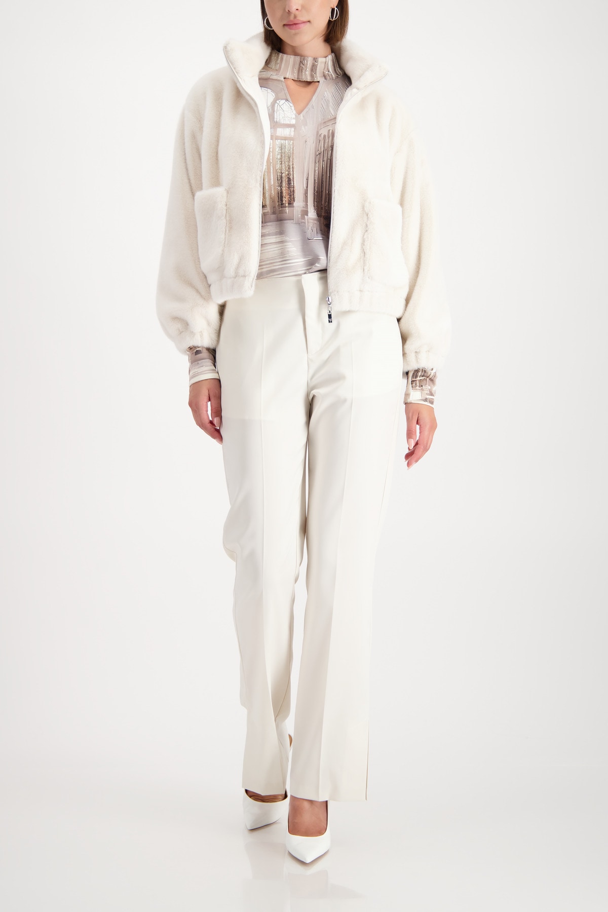 Monari Fellimitatjacke »Jacke fake fur« ohne Kapuze Regular fit mit Stehkragen