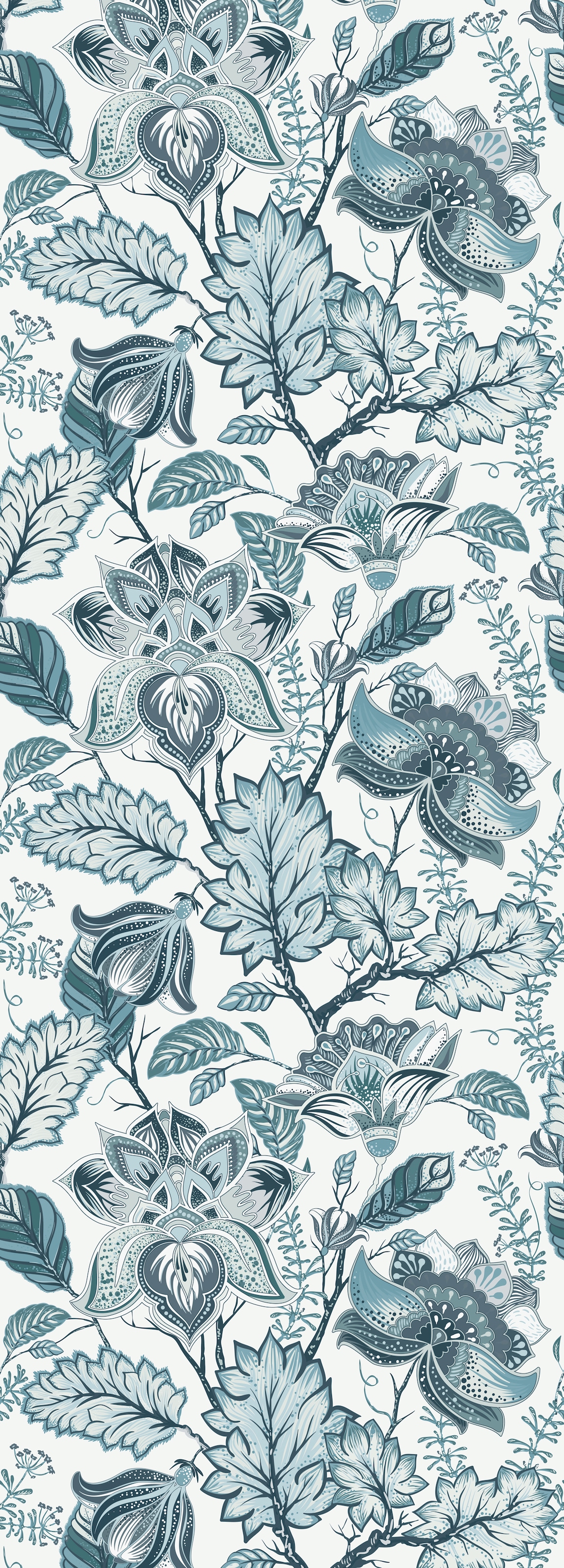 Image of queence Vinyltapete "Orlanda" Motiv bedruckt botanisch floral gemustert natürlich glatt 90x250cm, selbstklebend, kinderleichte Anbringung, Sticker
