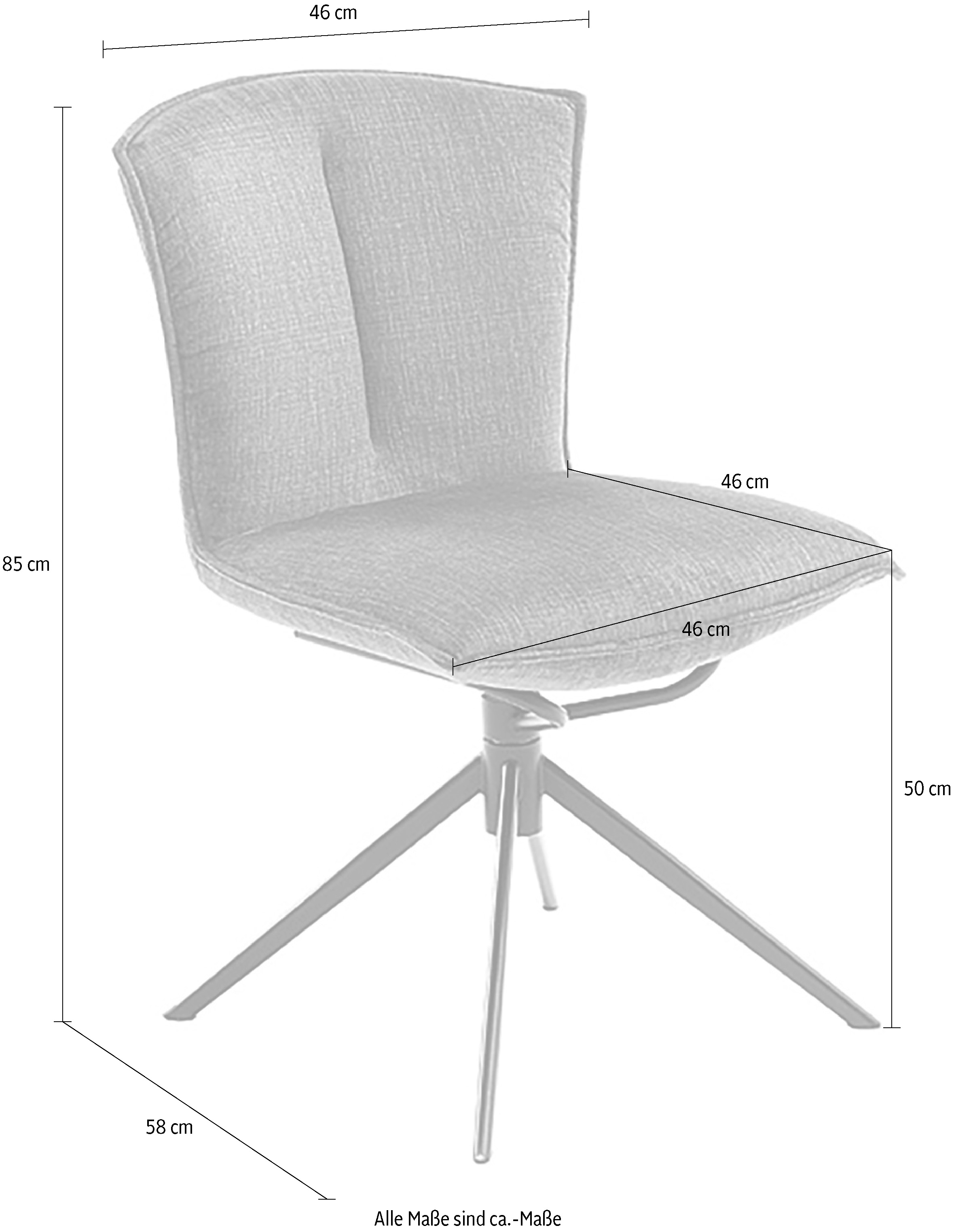 MCA furniture 4-Fussstuhl »NALON Esszimmerstuhl (2er Set) - Stuhl«, (Set), 2 St., Veloursstoff, 360° drehbar, Schwingfunktion, Metall, Veloursoptik, belastbar 120 kg