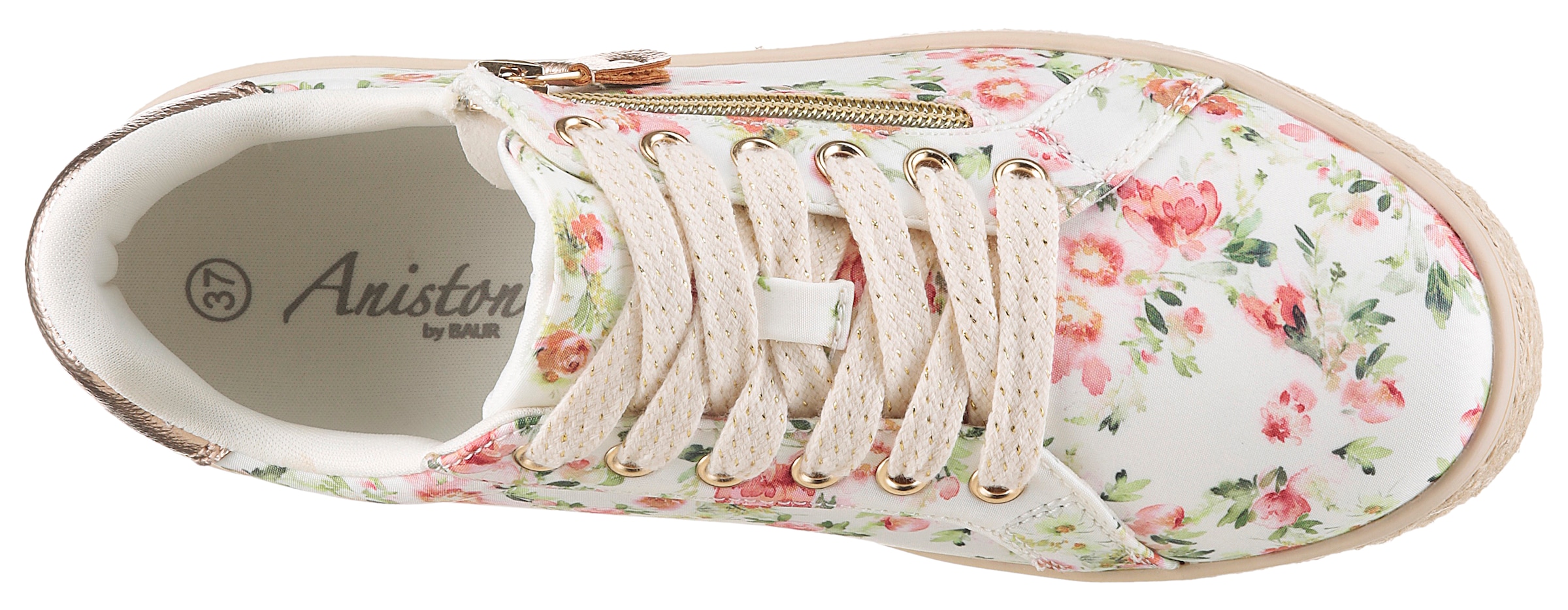 Aniston SHOES Plateausneaker  Sneaker, Schnürschuh mit bunten Metallic-Besatz