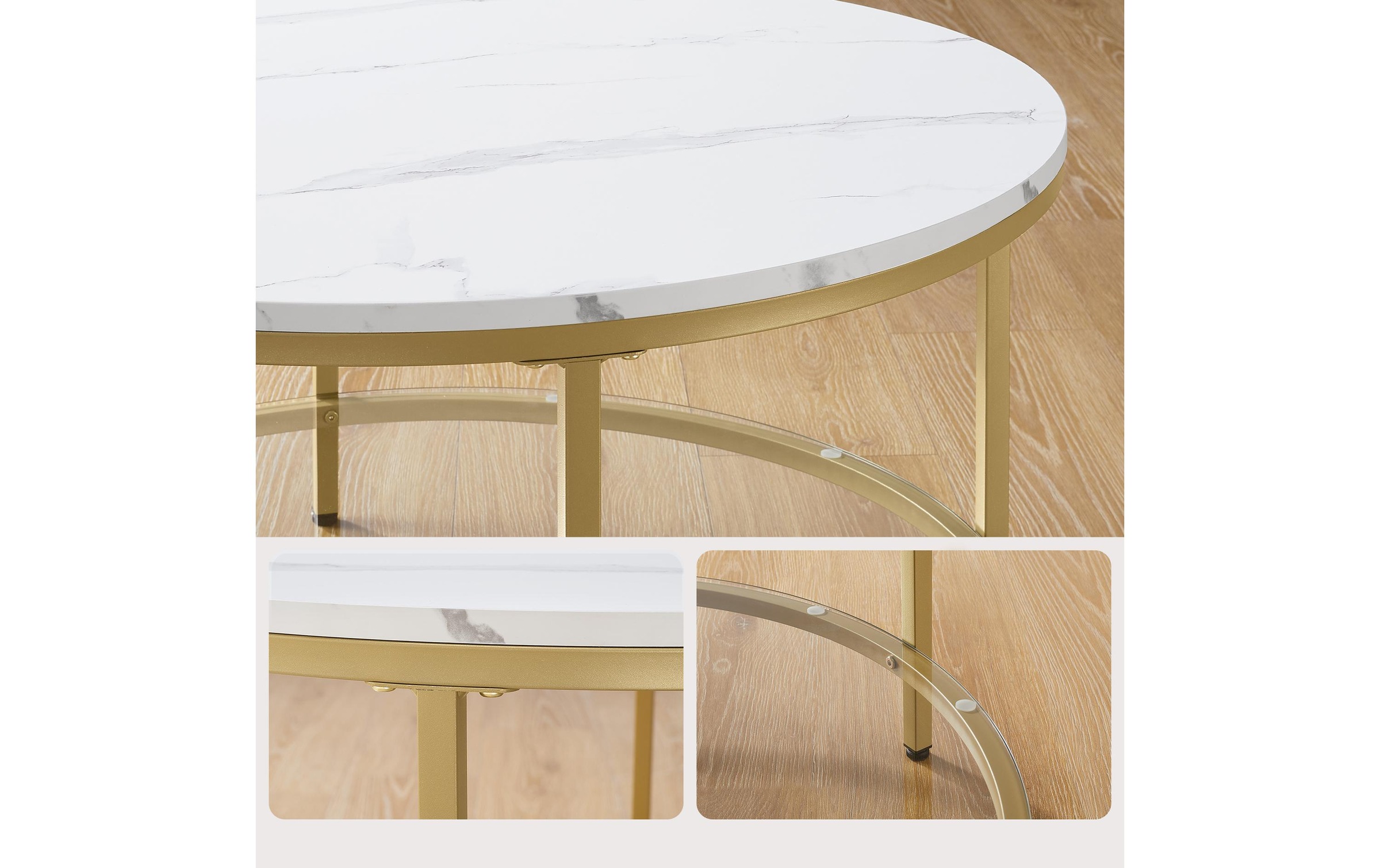 VASAGLE Beistelltisch »mit Glas 80 x 46 cm«