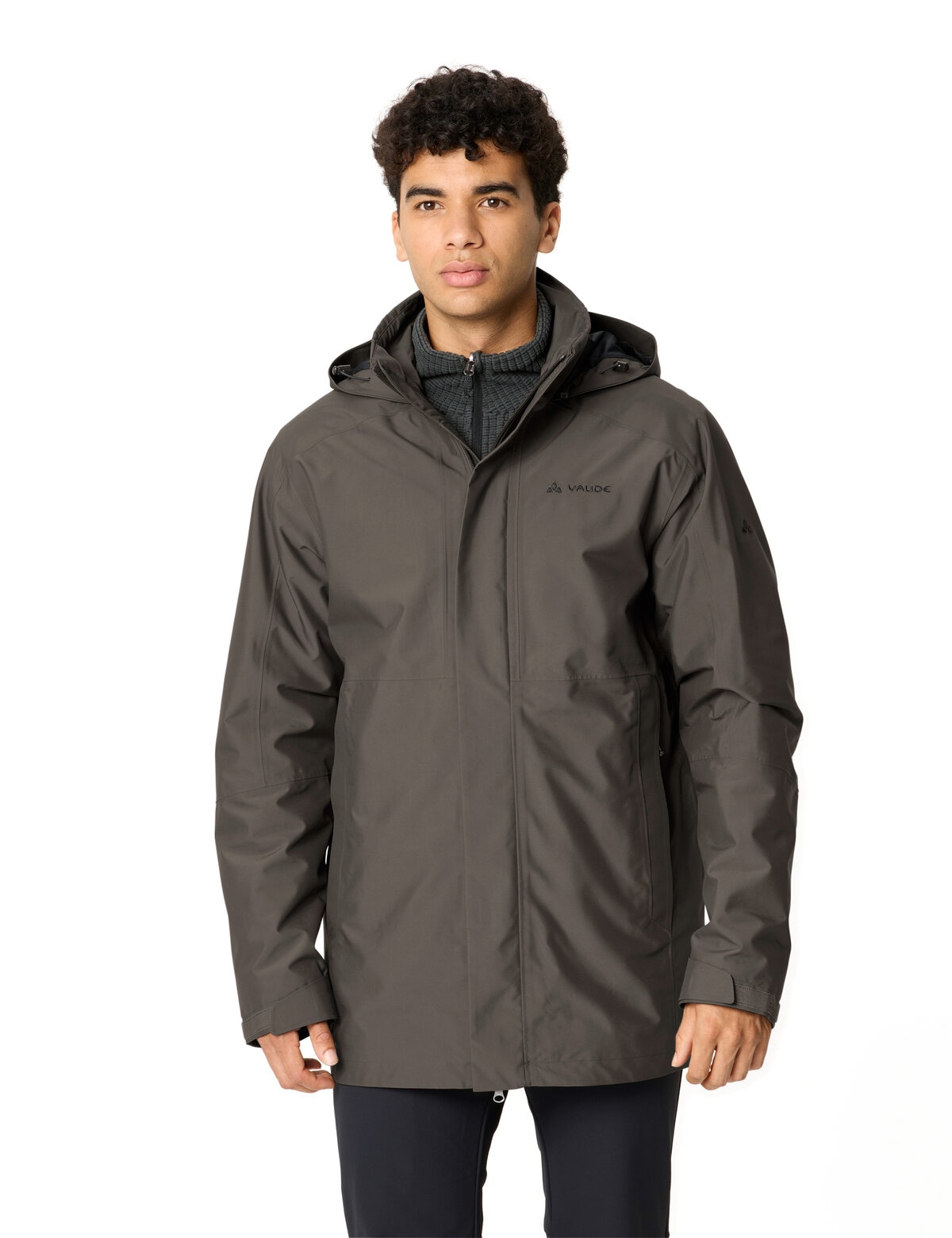 Image of VAUDE 3-in-1-Funktionsparka "MENS IDRIS 3IN1 PARKA IV" 2 Stk. tlg. mit regulierbarer Kapuze, mit drei Taschen, Innenjacke aus Fleece