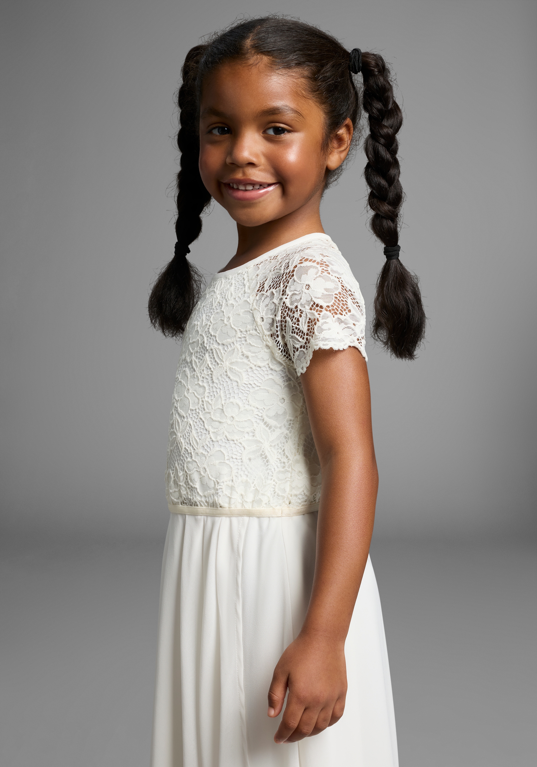 KIDSWORLD Robe en jersey »Festliches Kleid mit Spitze« Elegantes Kleid mit Spitze und Chiffon