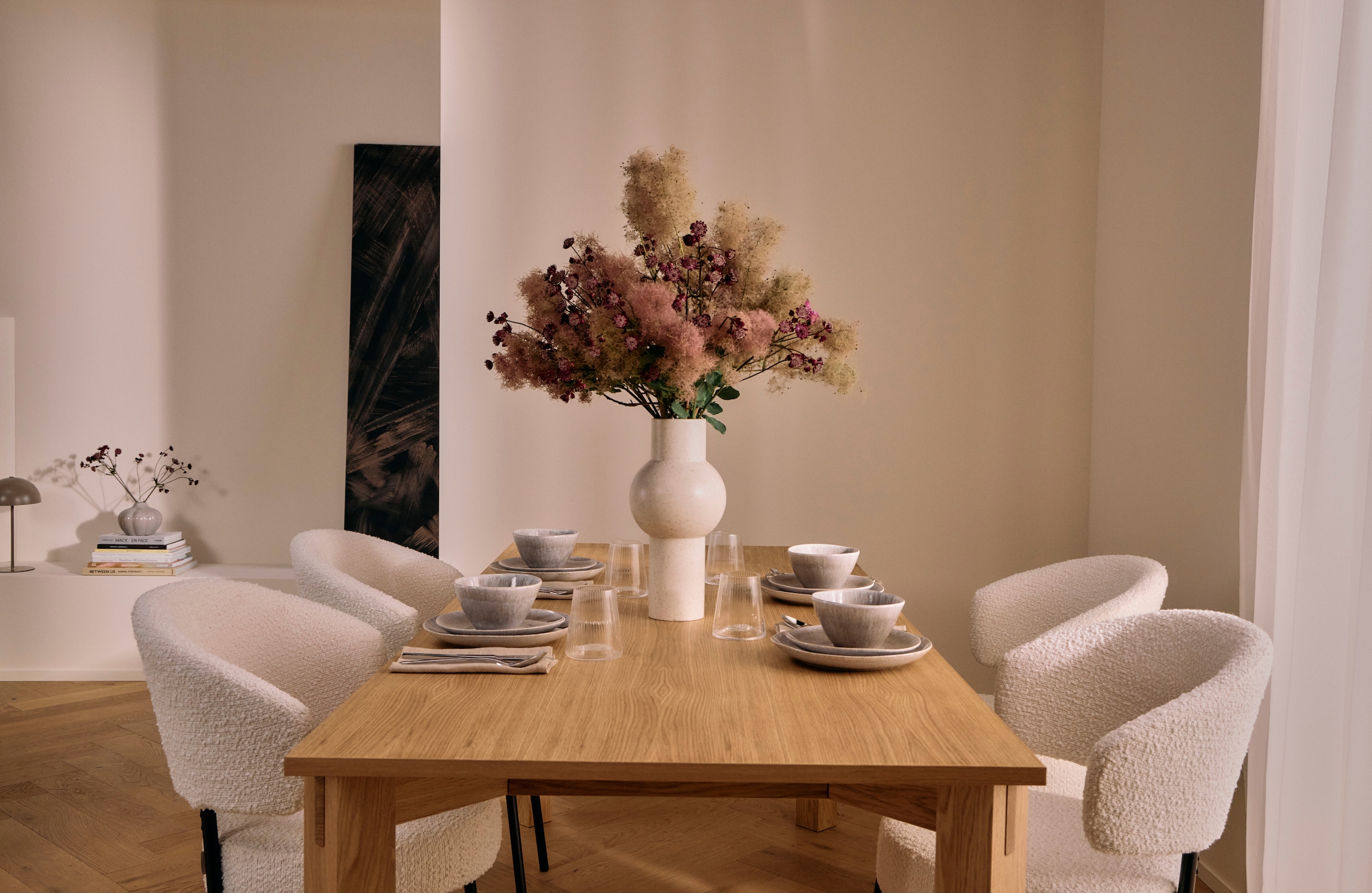 LeGer Home by Lena Gercke Esstisch »Chelsea«, Eiche furniert, verschiedene Breiten, robuste Beine aus massiver Eiche