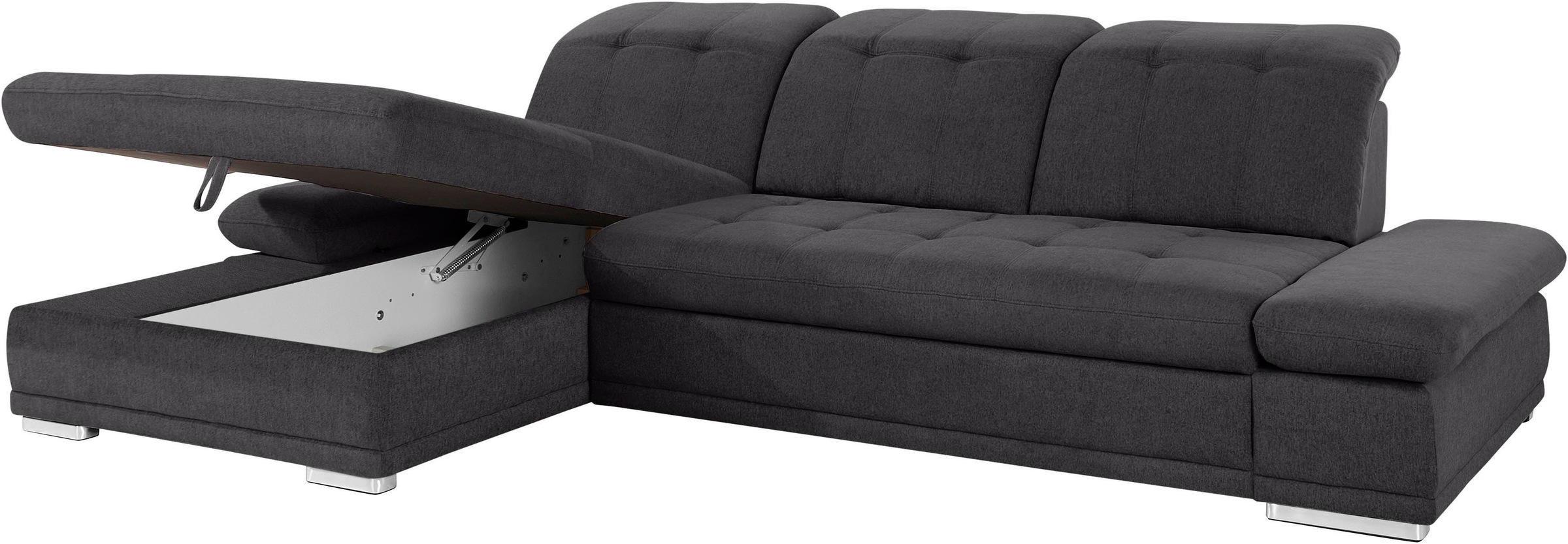 COTTA Ecksofa »Holiday L-Form mit Sitztiefen-, Armteil- und Kopfteilverstellung«, wahlweise mit Bettfunktion & Bettkasten