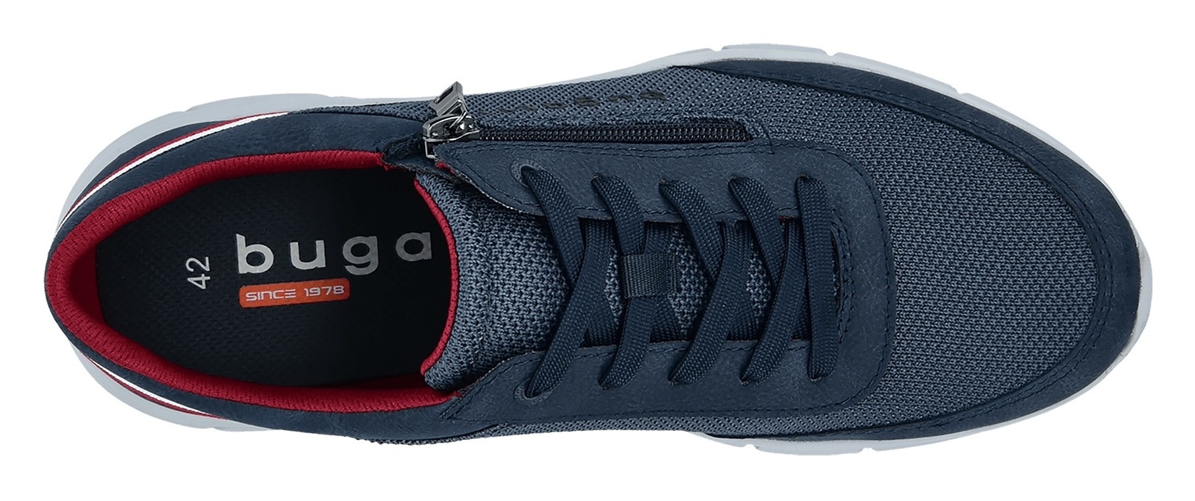 bugatti Keilsneaker, Freizeitschuh, Halbschuh, Schnürschuh mit Aussenreissverschluss