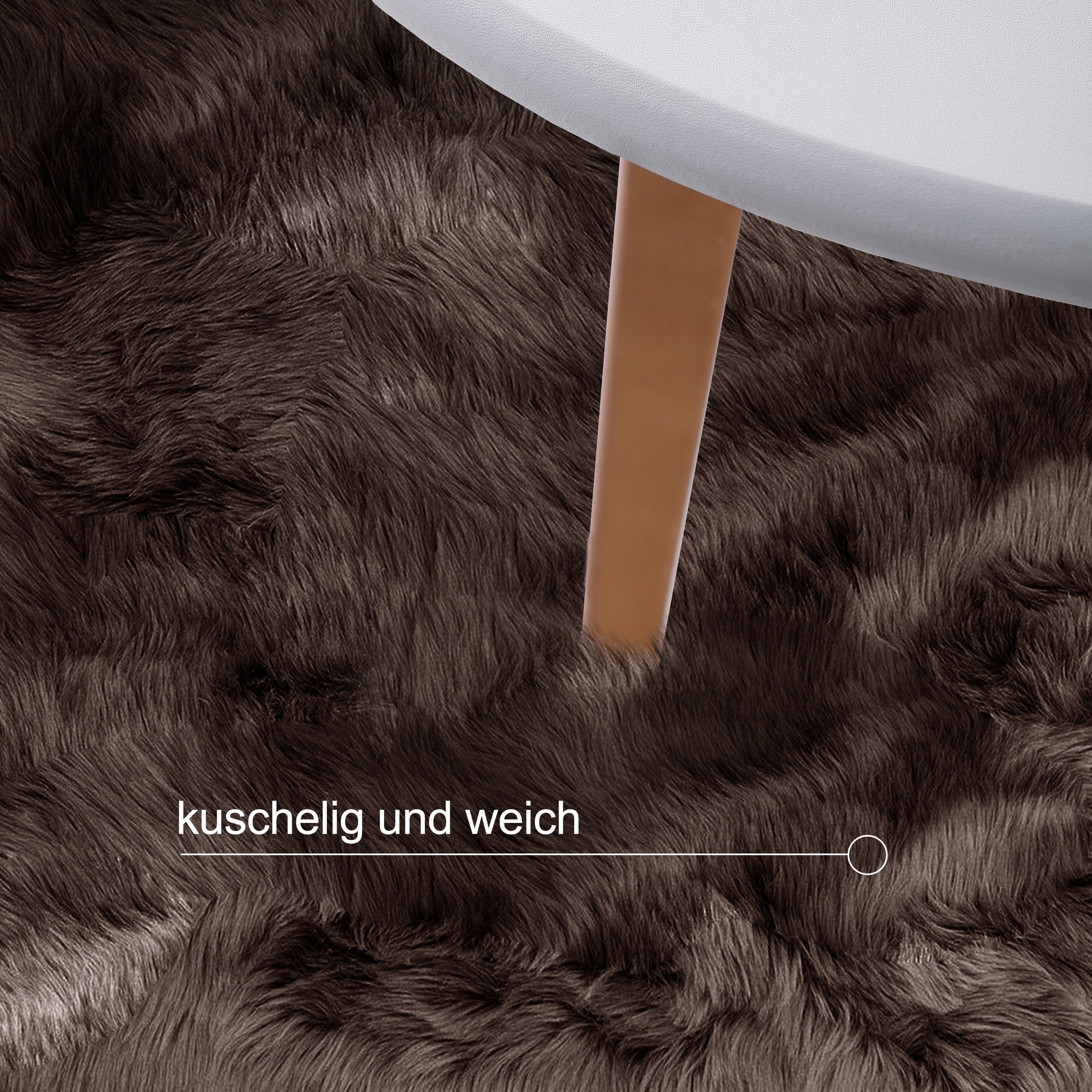 GOODproduct Tapis à poils longs »Valeria, Fellteppich, kuschelig, flauschig« Rectangulaire 60 mm Höhe Kunstfell, weiche Teppiche, Wohnzimmer, Schlafzimmer, Esszimmer