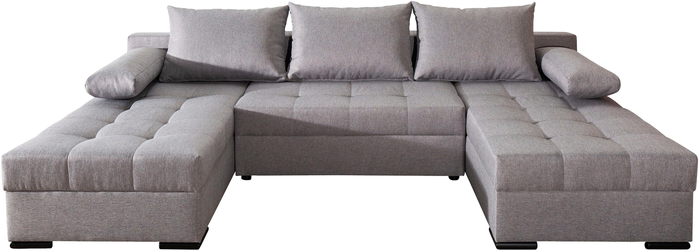 COLLECTION AB Wohnlandschaft »Josy, U-Form, Schlafsofa mit Bettkasten«, (Cord-/Mix), flexible Recamiere, Breite: 269cm, inklusive Rückenkissen