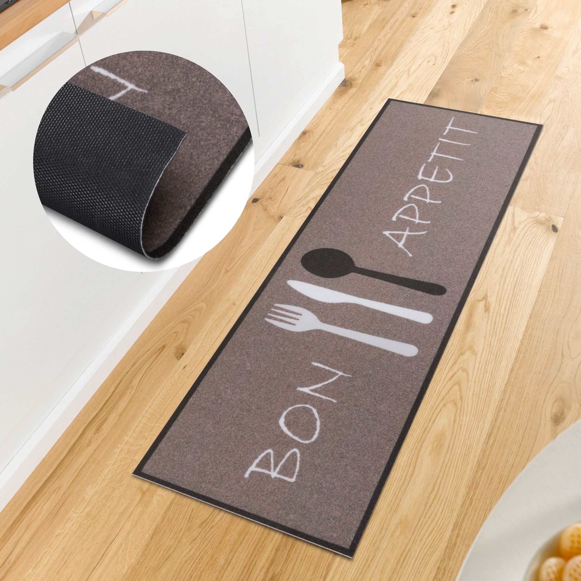 Image of HANSE Home Küchenläufer "Bon Appetit Cutlery" rechteckig 3 mm Höhe Läufer, Rutschfest, Küchenteppich, Küche, Teppich, Pflegeleicht