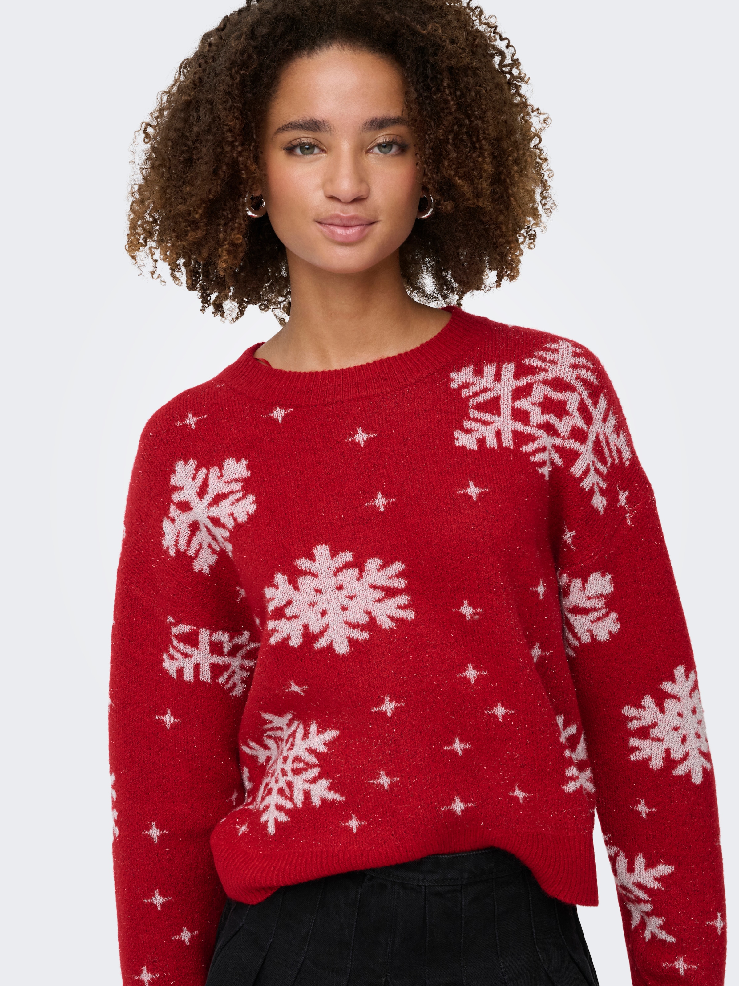 ONLY Pull de Noël »ONLXMAS ROLFA LS ONECK SNOWFLAKES KNT«