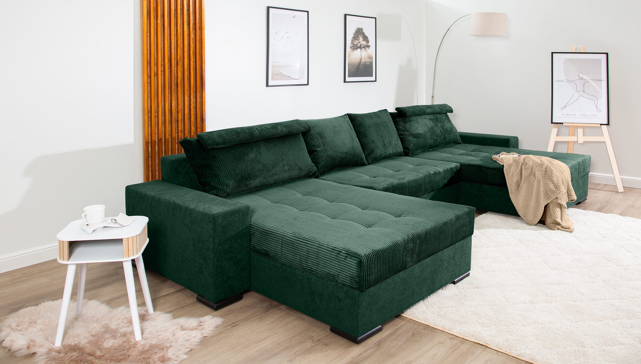 COLLECTION AB Wohnlandschaft »XXXL-Josy Relax U-Form Breite 352 cm, mit 2 gleich grossen Recamieren«, inkl. Bettfunktion, Bettkasten, mit 4 Rückenkissen in zwei Grössen