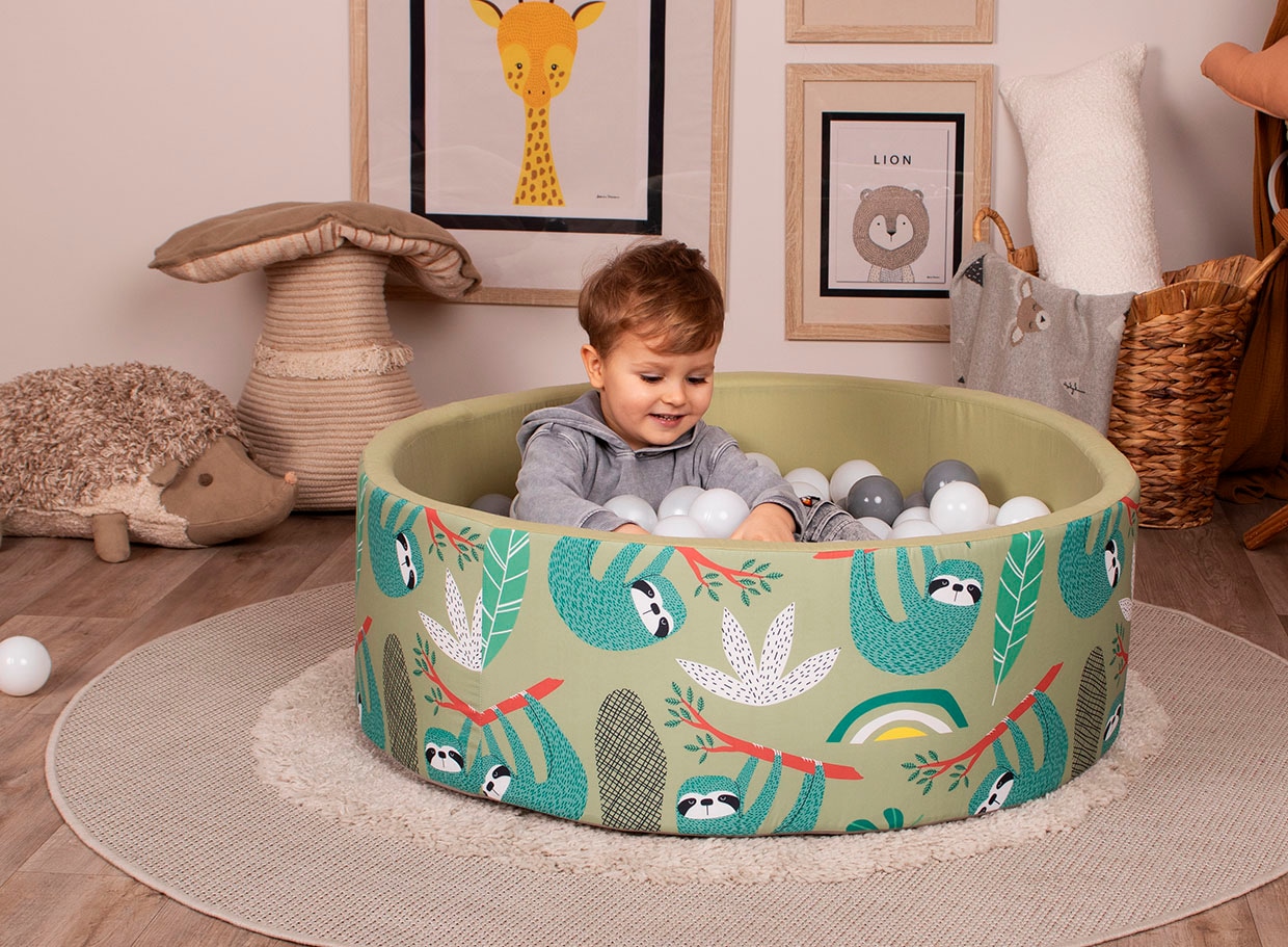 Knorrtoys® Piscine à balles »Soft, Faultier« Mit 150 Bällen grey/white/transparent, Made in Europe