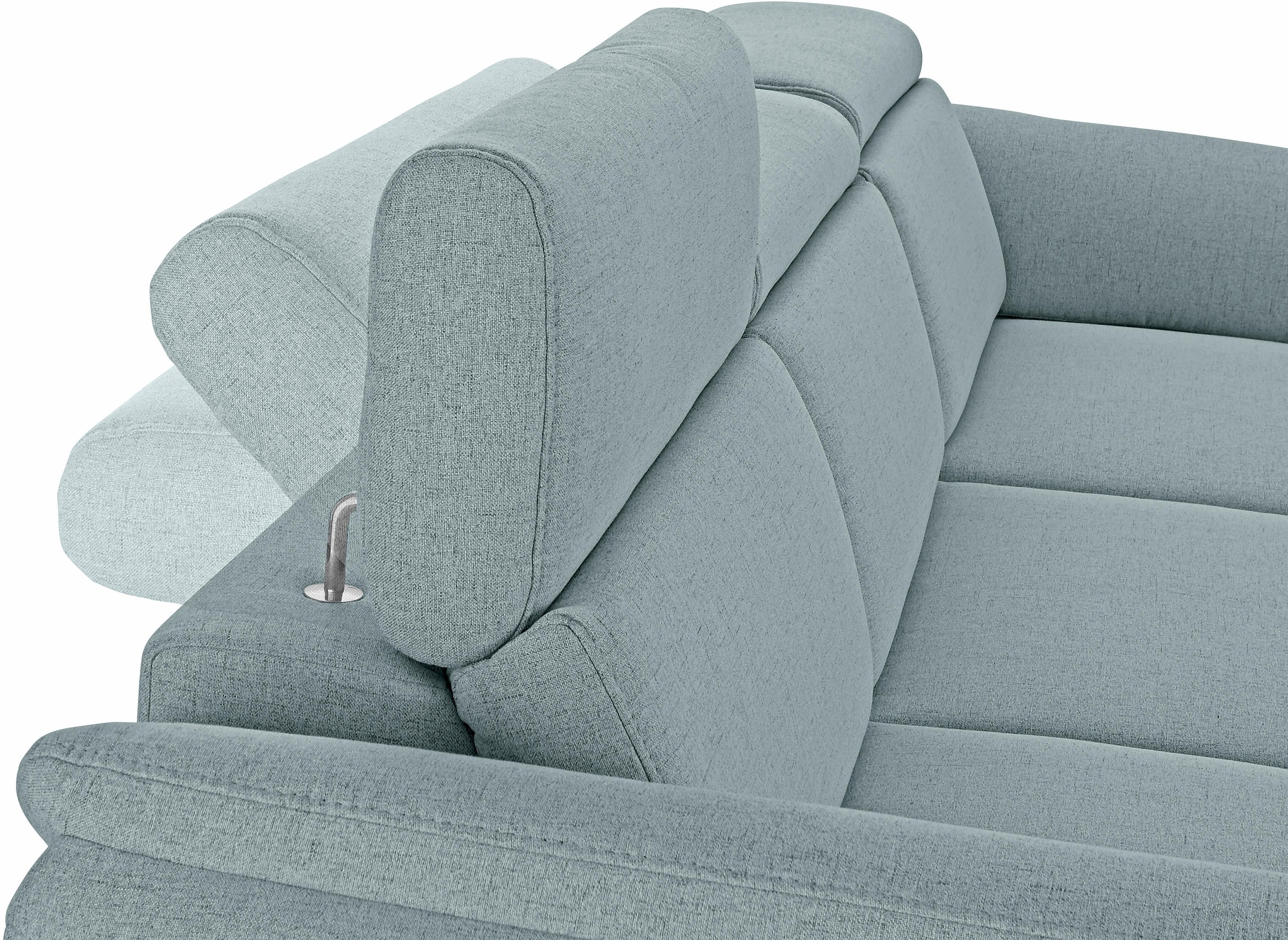 sit&more Ecksofa »Avignon L-Form« Kopfteilverstellung, wahlweise mit Bettfunktion und Bettkasten