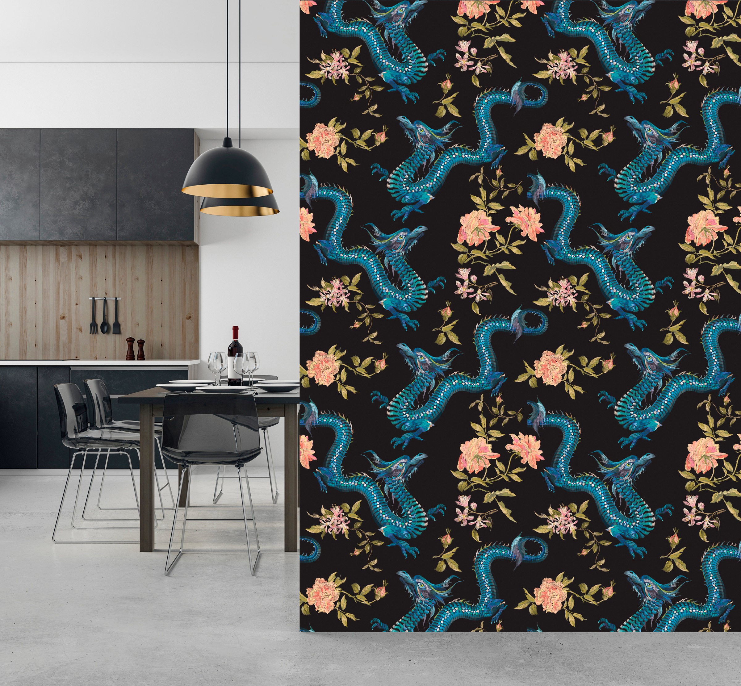 queence Vinyltapete »Angelina« Motiv | bedruckt | botanisch | floral | gemustert | natürlich glatt 90x250cm, selbstklebend, kinderleichte Anbringung, , Sticker