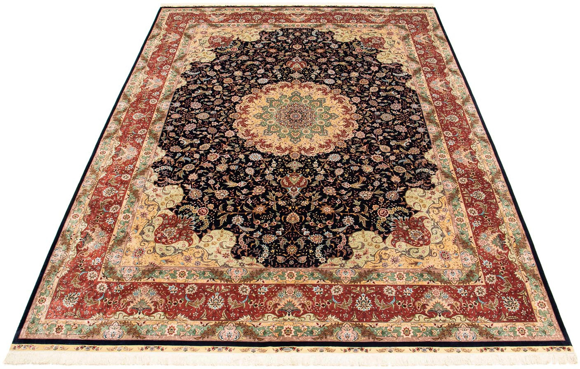 Image of morgenland Orientteppich »Hereke - 402 x 303 cm - dunkelrot«, rechteckig, 3 mm Höhe, Wohnzimmer, Handgeknüpft, Einzelstück mit Zertifikat bei Ackermann Versand Schweiz