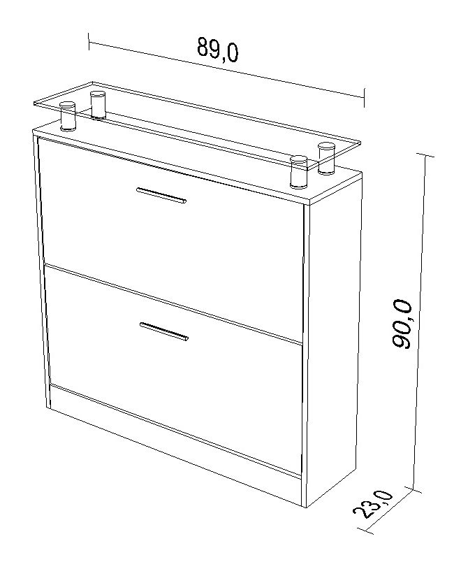 borchardt Möbel Schuhschrank »Finn«, Breite 89 cm, mit Glasablage