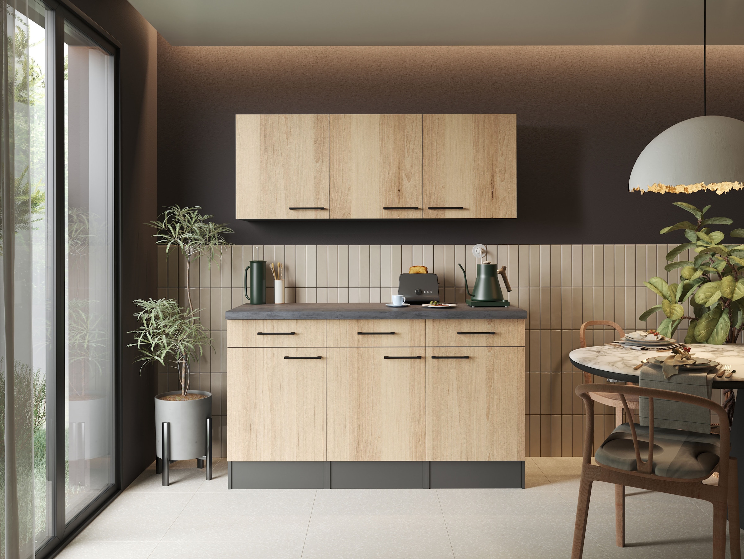RESPEKTA Sideboard »Oliver« zerlegt, mit Soft Close Funktion, inkl. Oberschränke, Breite 150 cm