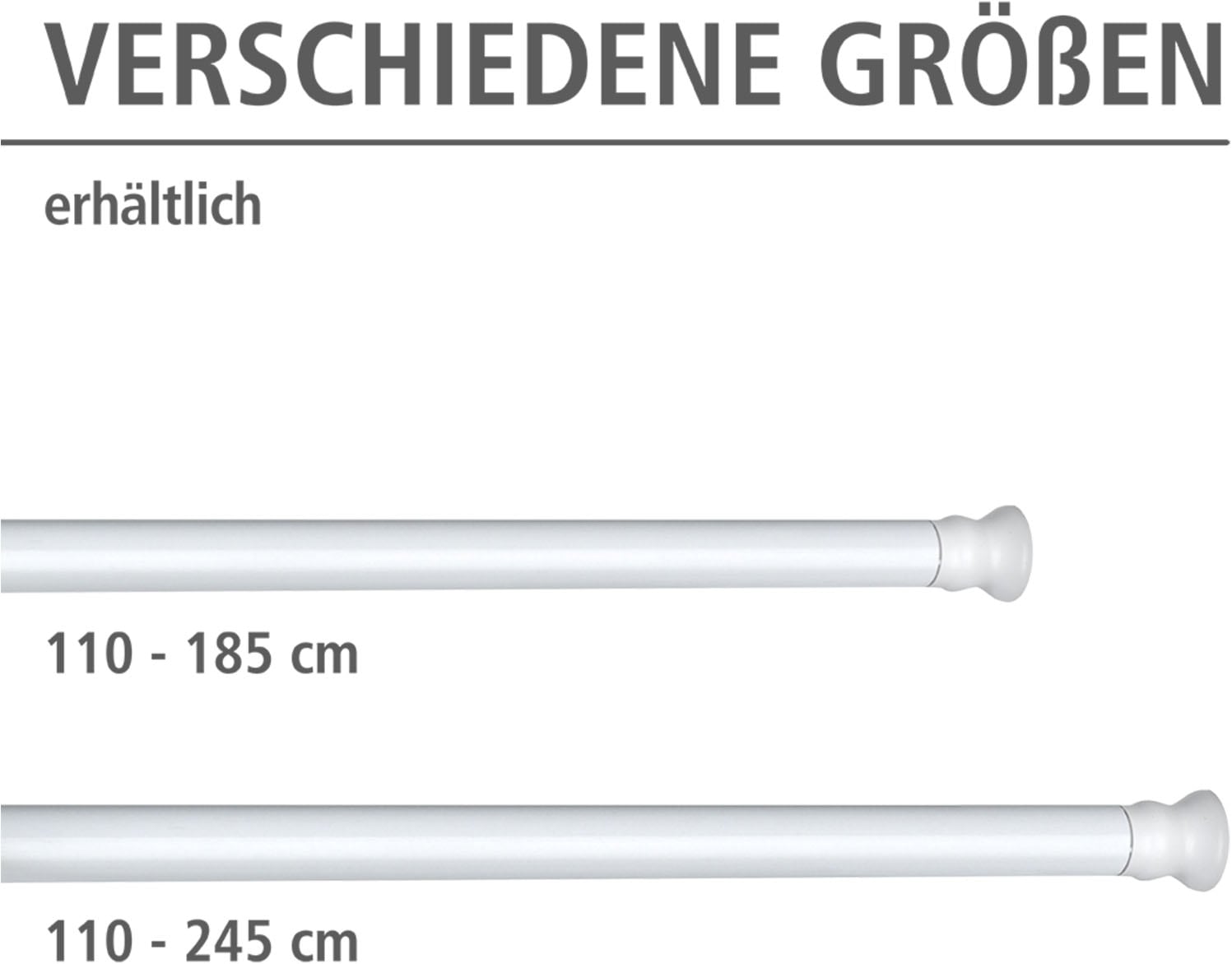 WENKO Klemmstange »Extra stark weiss« Ø 28 mm ausziehbar Teleskopstange für Duschvorhänge, Breite 110-245 cm