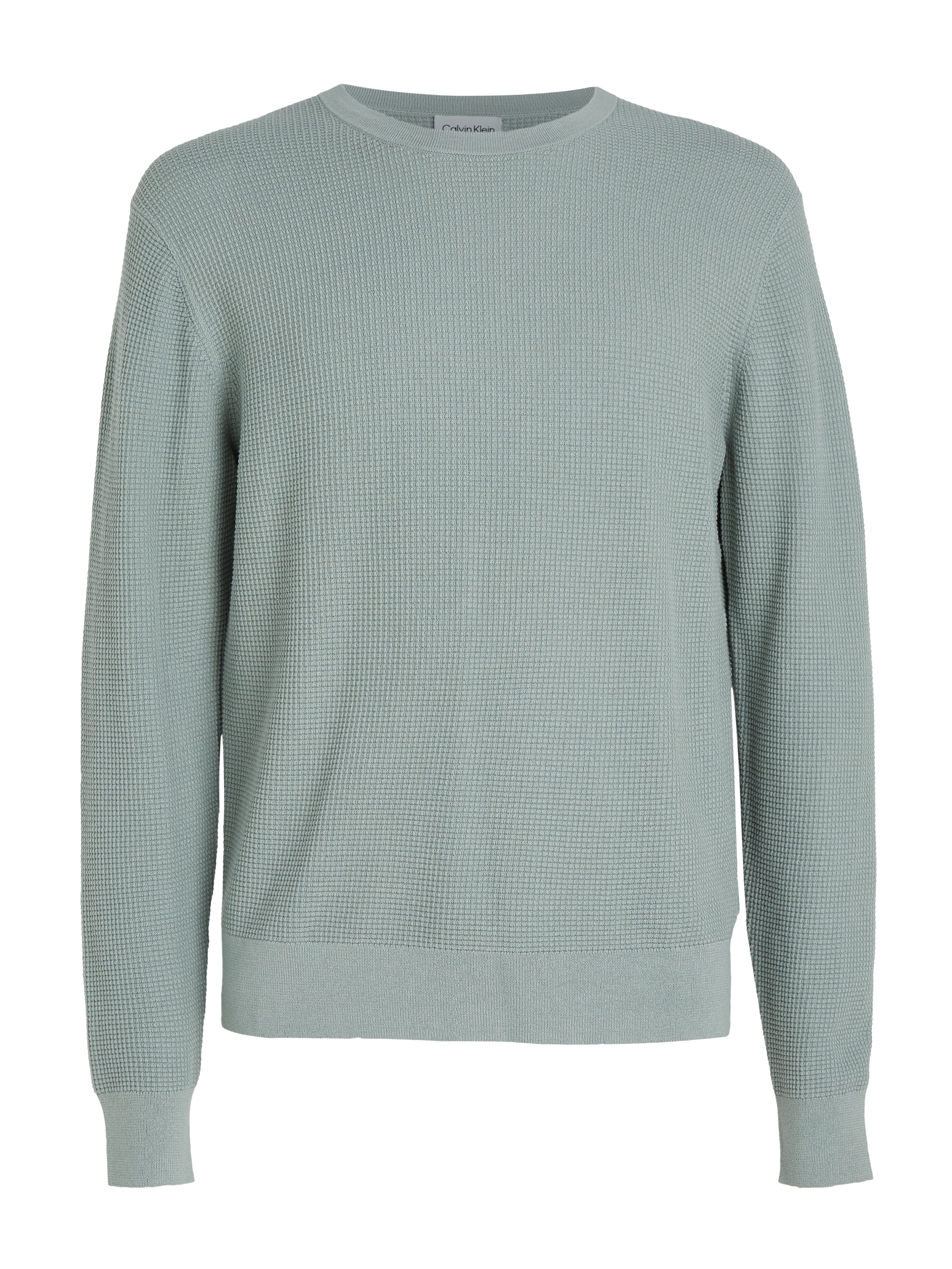 Calvin Klein Rundhalspullover »WAFFLE STRUCTURE SWEATER«, mit Markenlabel
