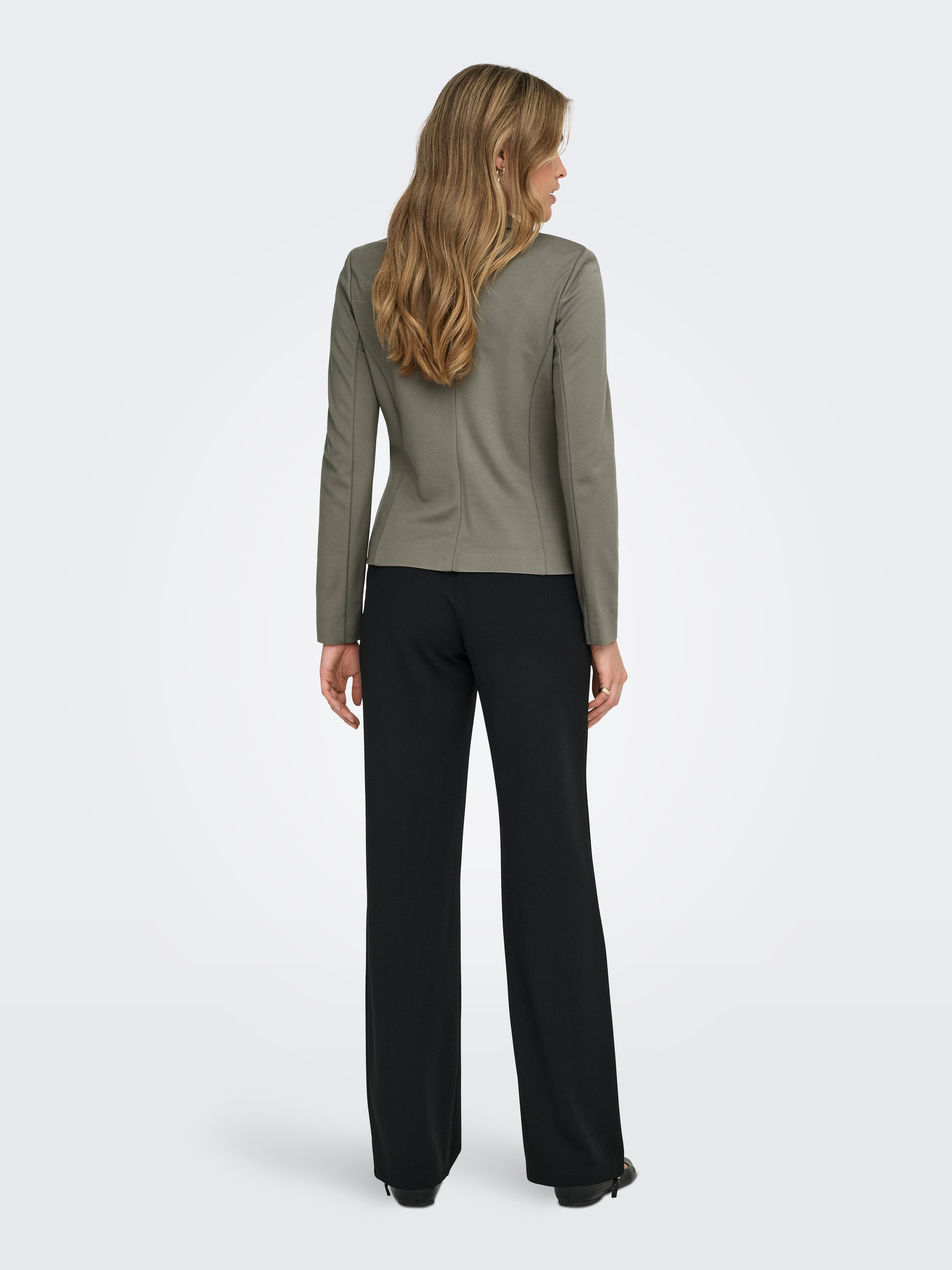ONLY Blazer en jersey »ONLPOPTRASH – 2-Knopf Blazer mit taillierter Silhouette« regular fit, Milano Rib, Materialmix, Reverskragen, unifarben