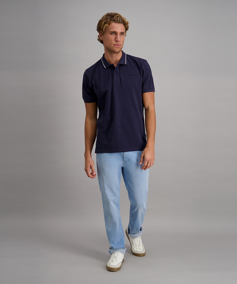 Pioneer Authentic Jeans Poloshirt mit Logo Schriftzug