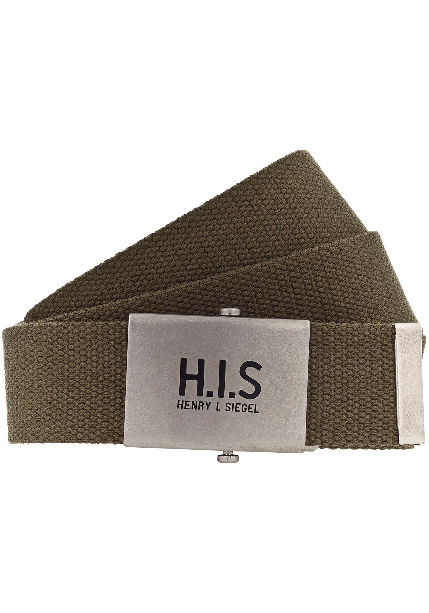 Stoffgürtel, Bandgürtel mit H.I.S Logo auf der Koppelschliesse