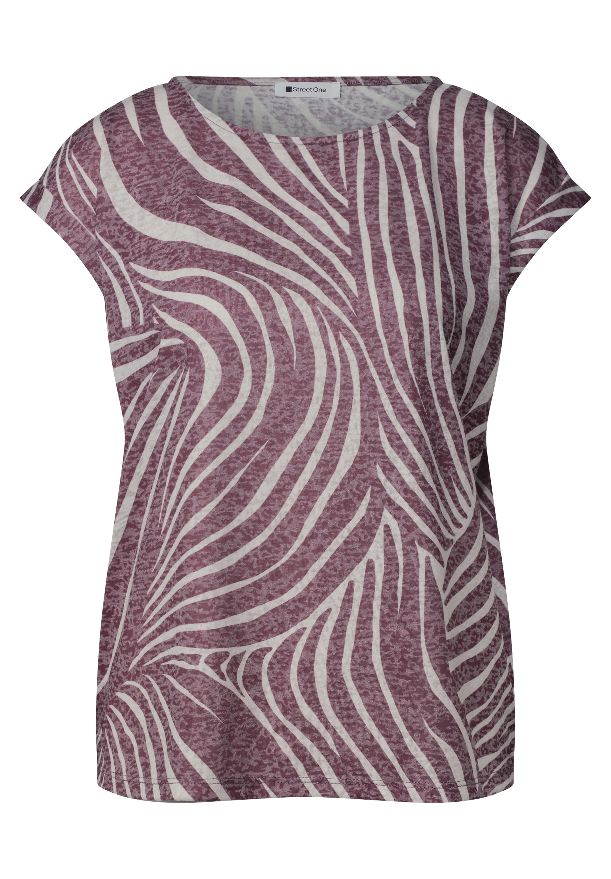 STREET ONE Haut de chemise t-shirt d'été effet burnout / imprimé intégral